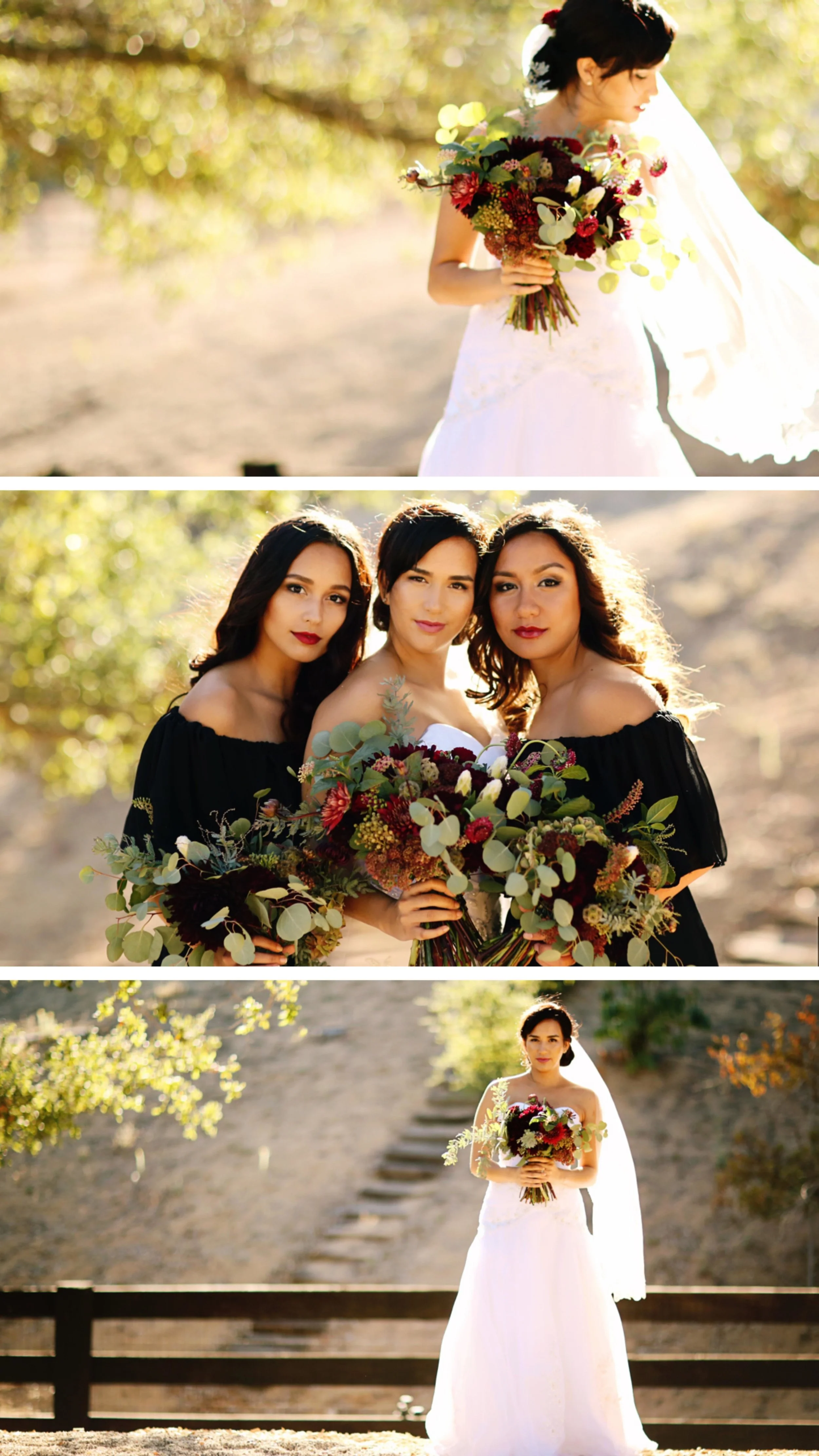 This is a marsala styled shoot done at Chateau Adare in Murrieta. The bride wore a strapless dress from Davids Bridal. The brides maids wore black dresses from Davids Bridal. The floral was done by Bleudog Floral . All photography was done by Bleudog Photography.
