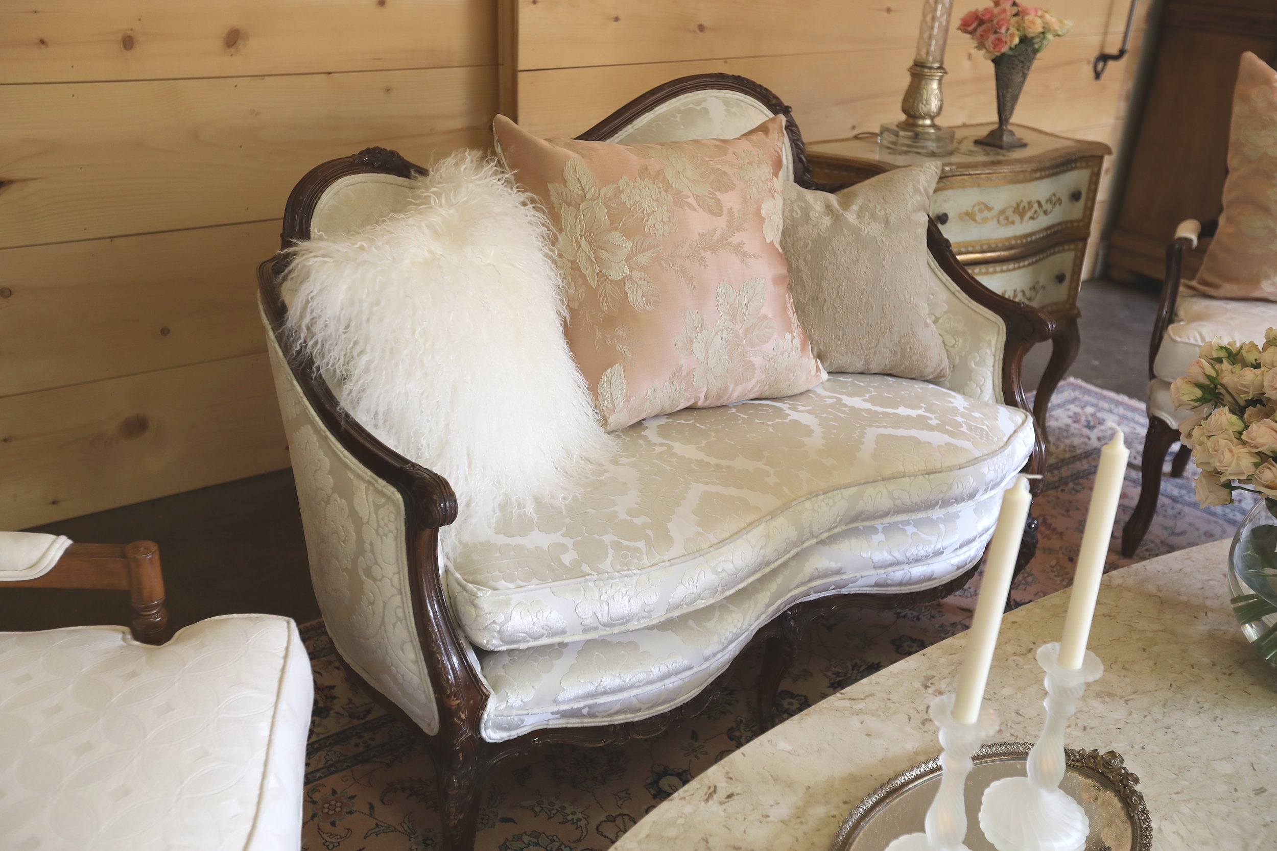 Vintage Cream Loveseat