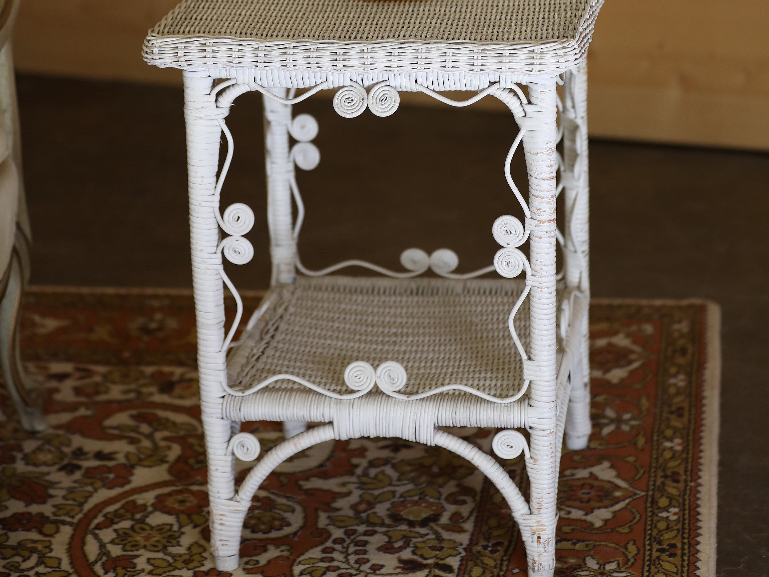 White Wicker Table