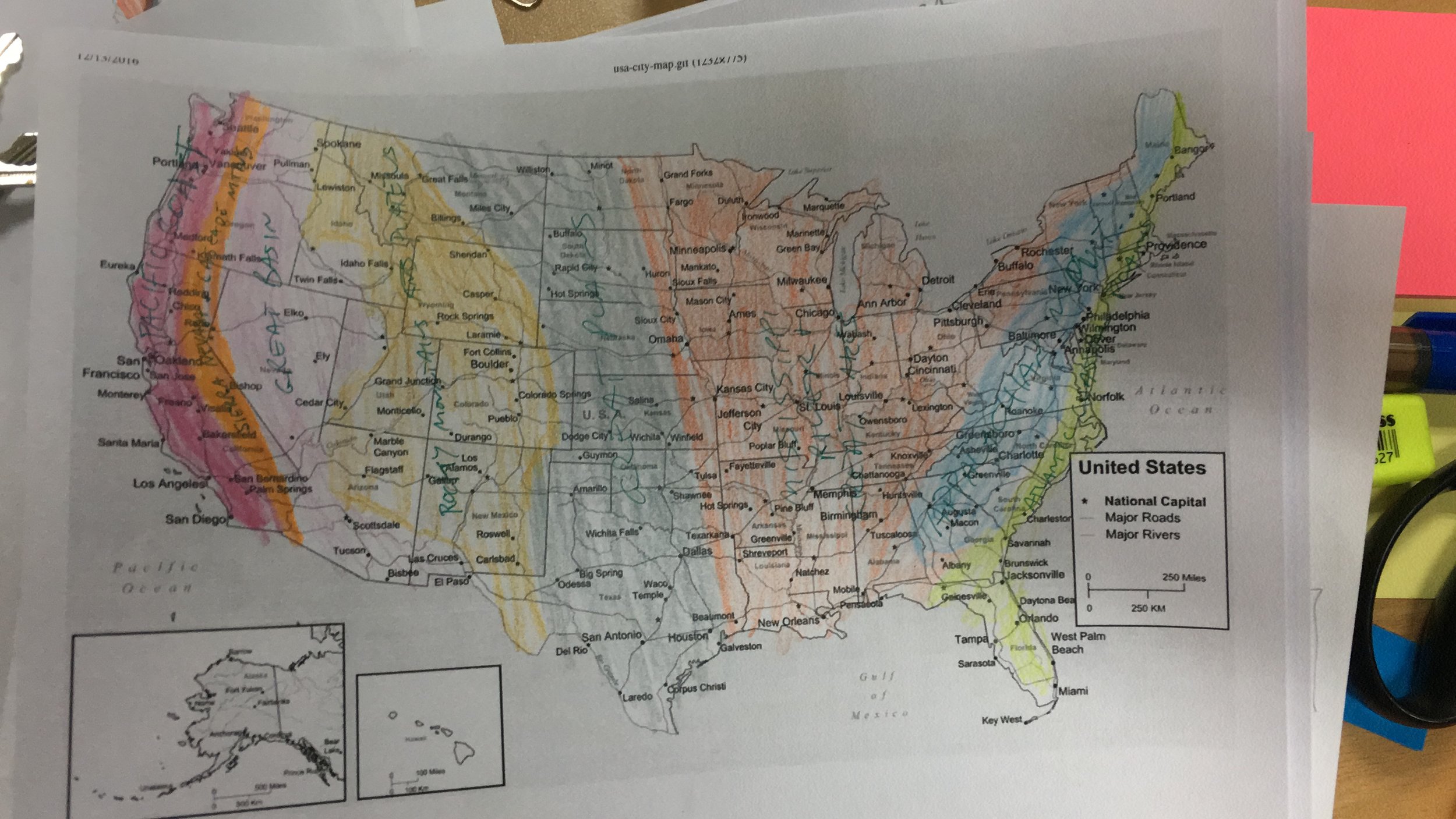 The first attempt at a map board dividing the country up into different regions. Each region would require a certain amount of energy to get through. This board prototype did not last long.
