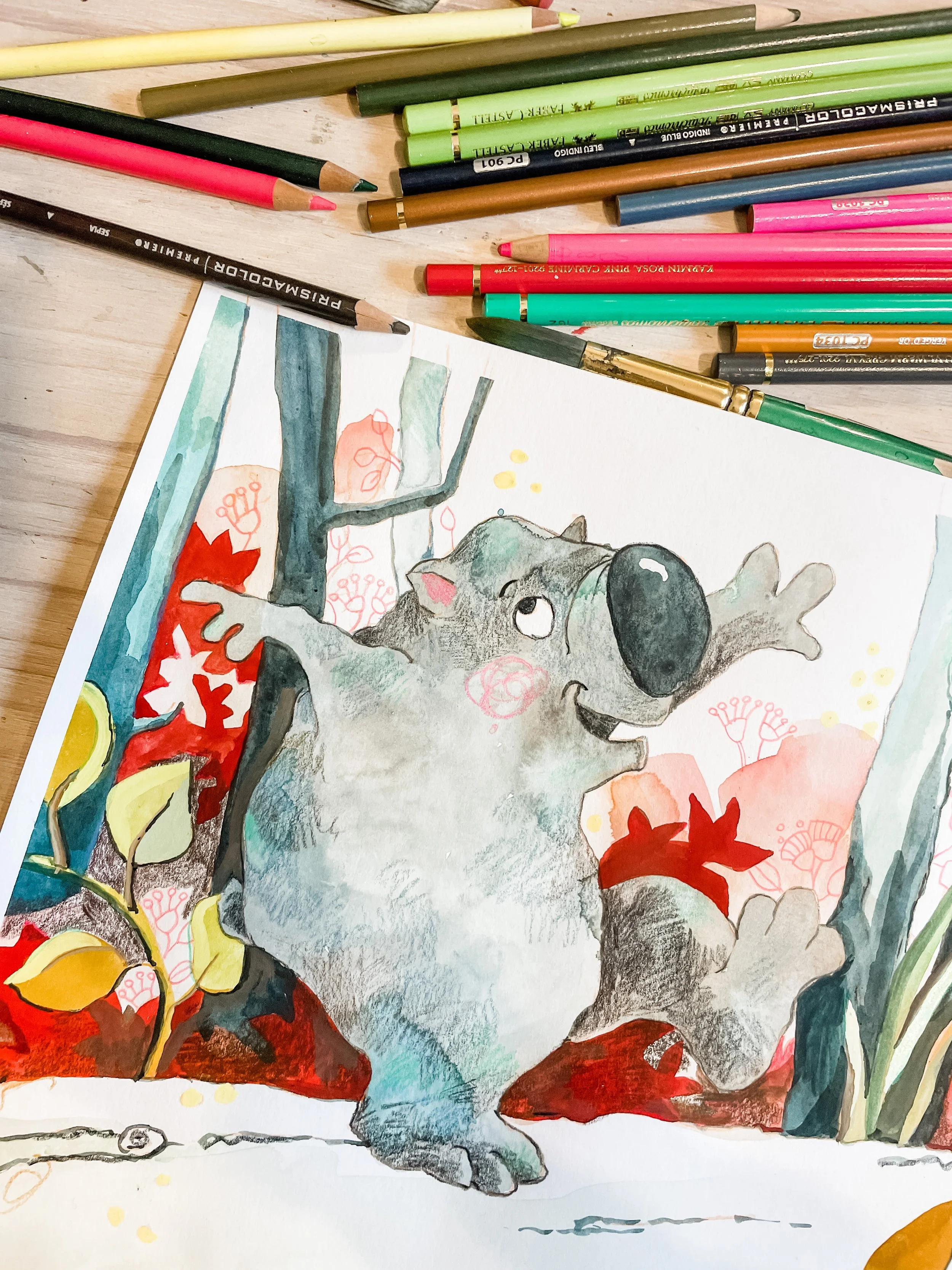 Illustrating The Worrisome Wombat: a picture book dealing with worry