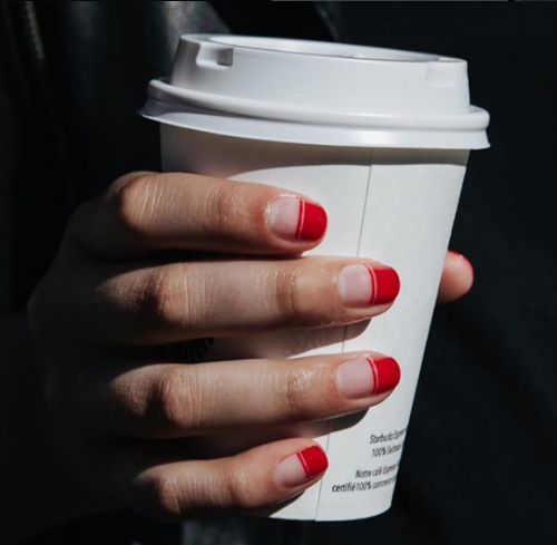 All in the details- Minimal red nail art designed by @alexsteinherr