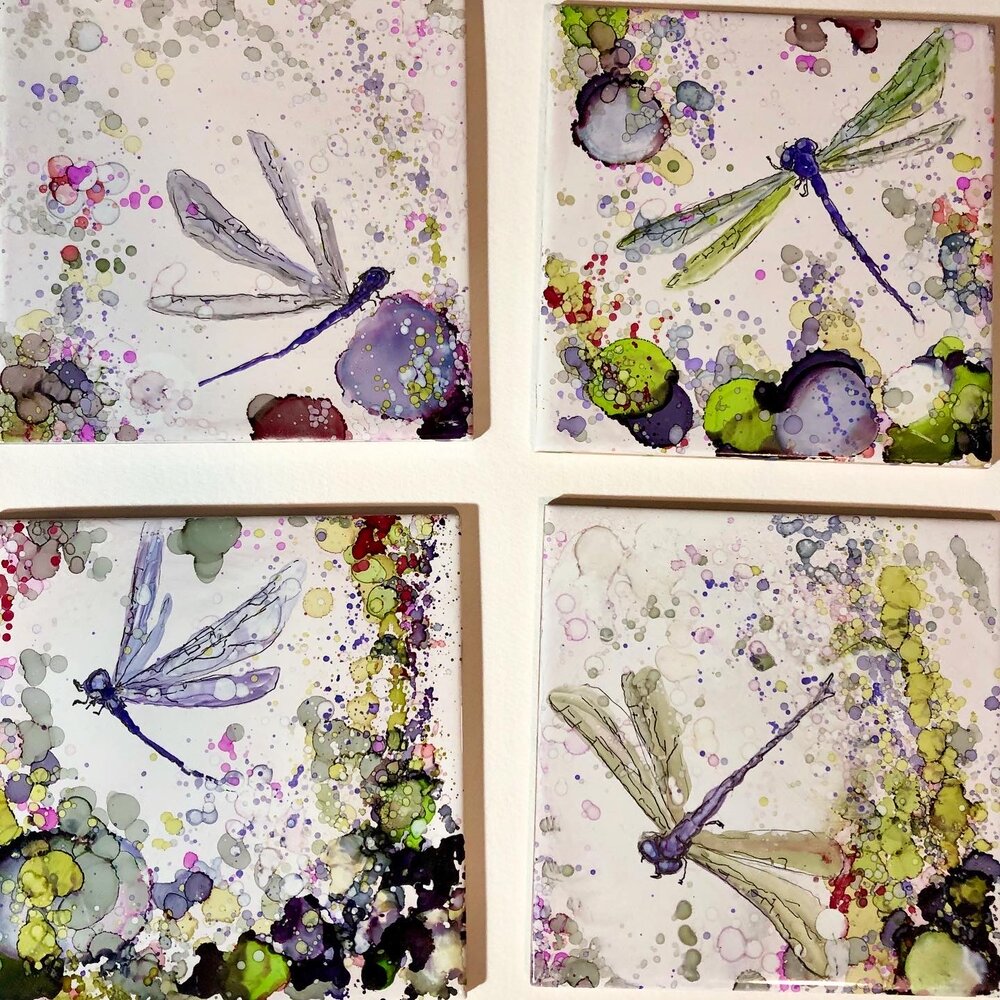 Dragonfly 6x6 Alcohol Ink Tile — Brian D. Payne Studio - Original Art and  More