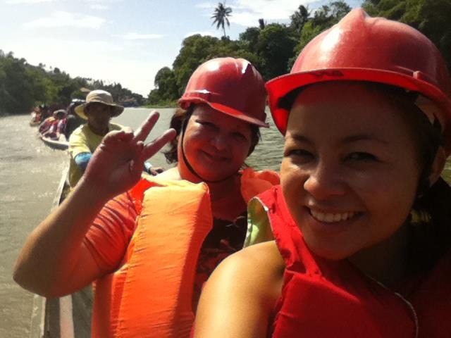 Pagsanjan Falls, Oct 2012 - the only time I saw my mom ever ride a banca :D