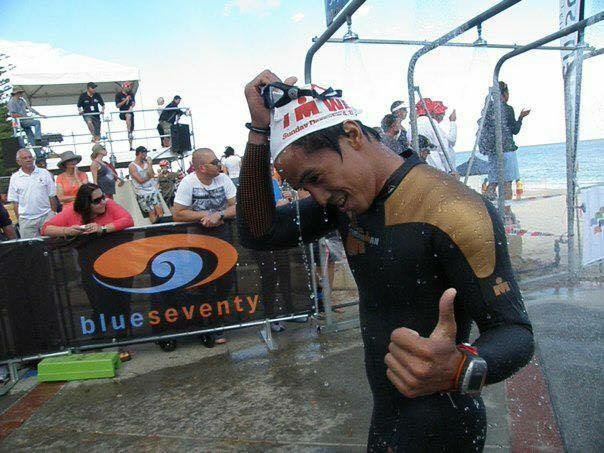 Joey during his first full Ironman in Perth, Australia, 2011. 