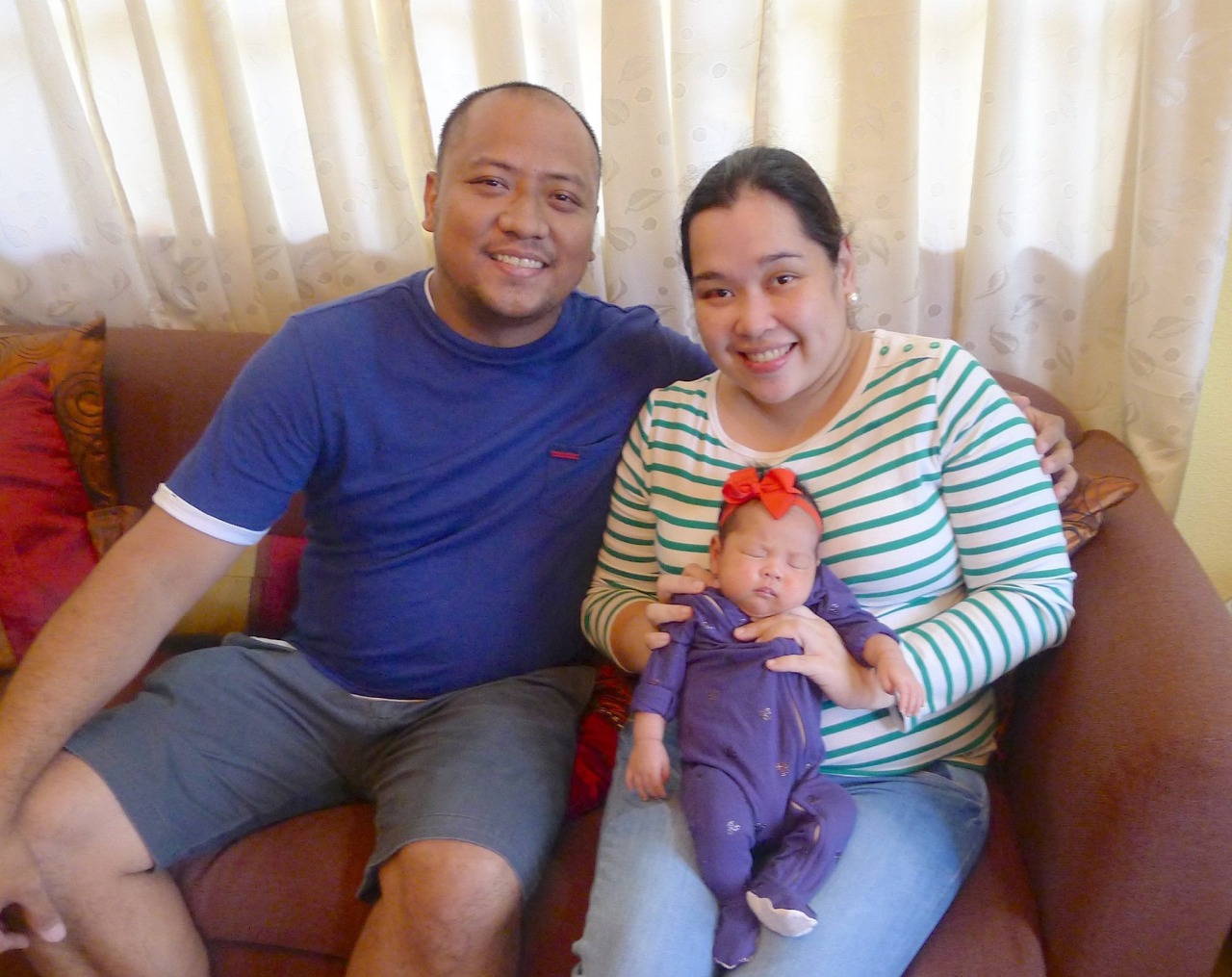 Our wedding coordinator Marge Montemayor with her husband, RG, and beautiful baby Stella Lucia. :)