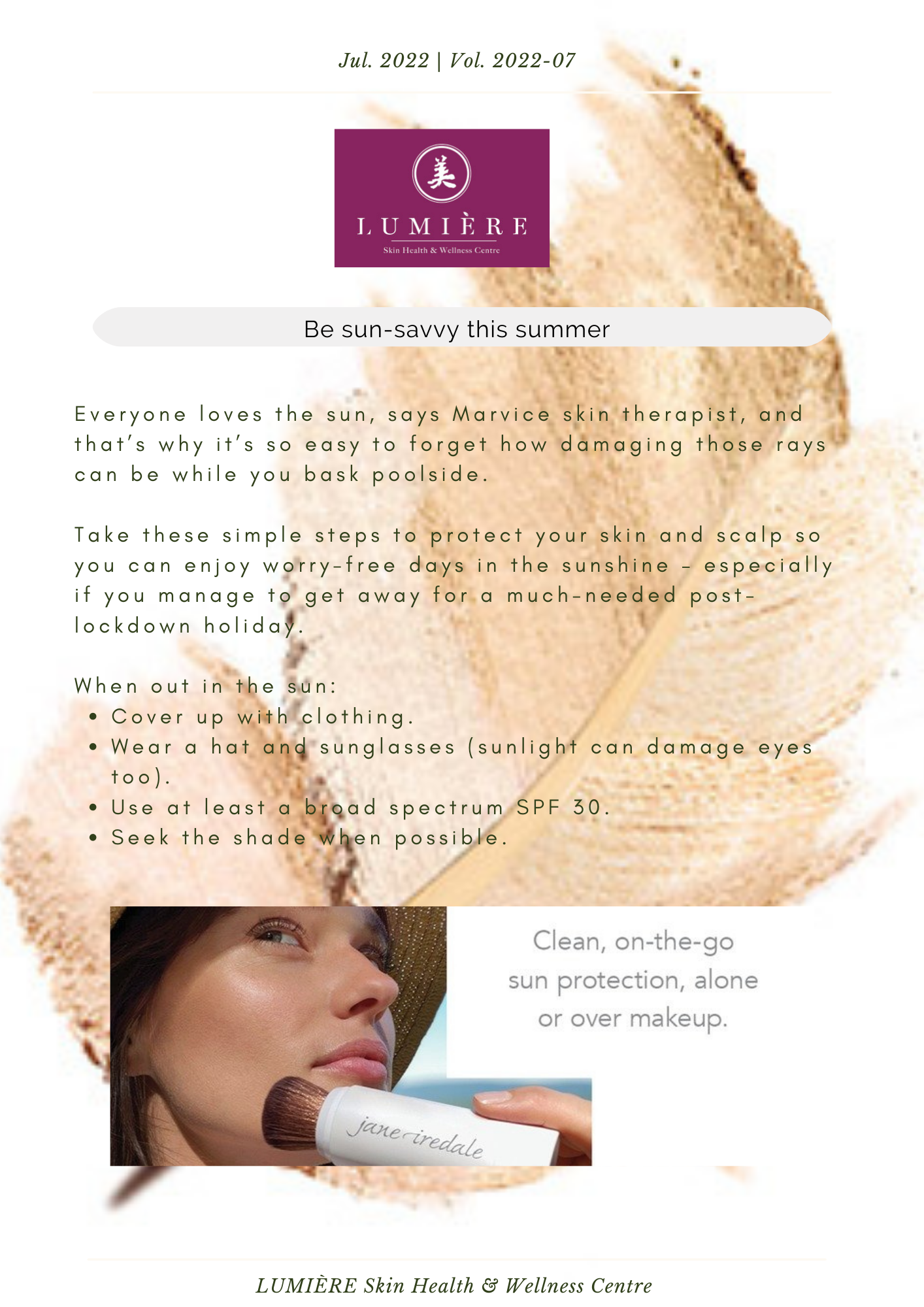 Be sunsavvy this summer — LUMIÈRE Spa Downtown Vancouver Advanced