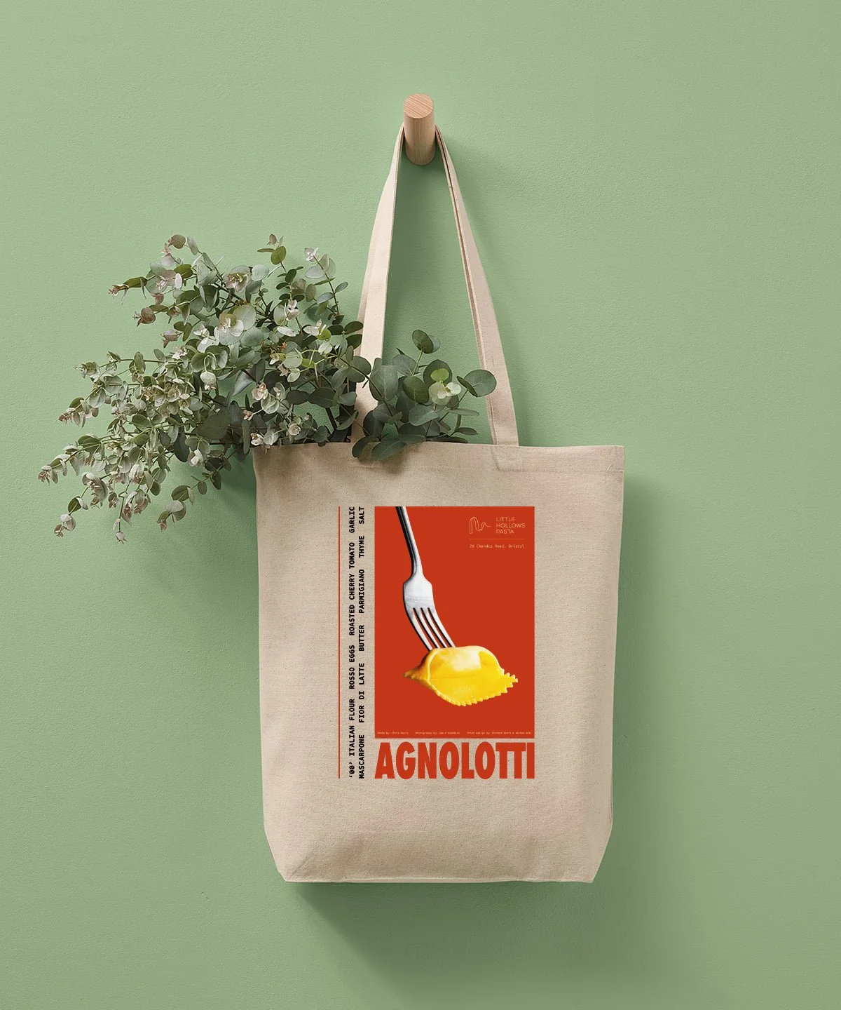 Red - Agnolotti Premium Recycled Canvas Shopper Bag