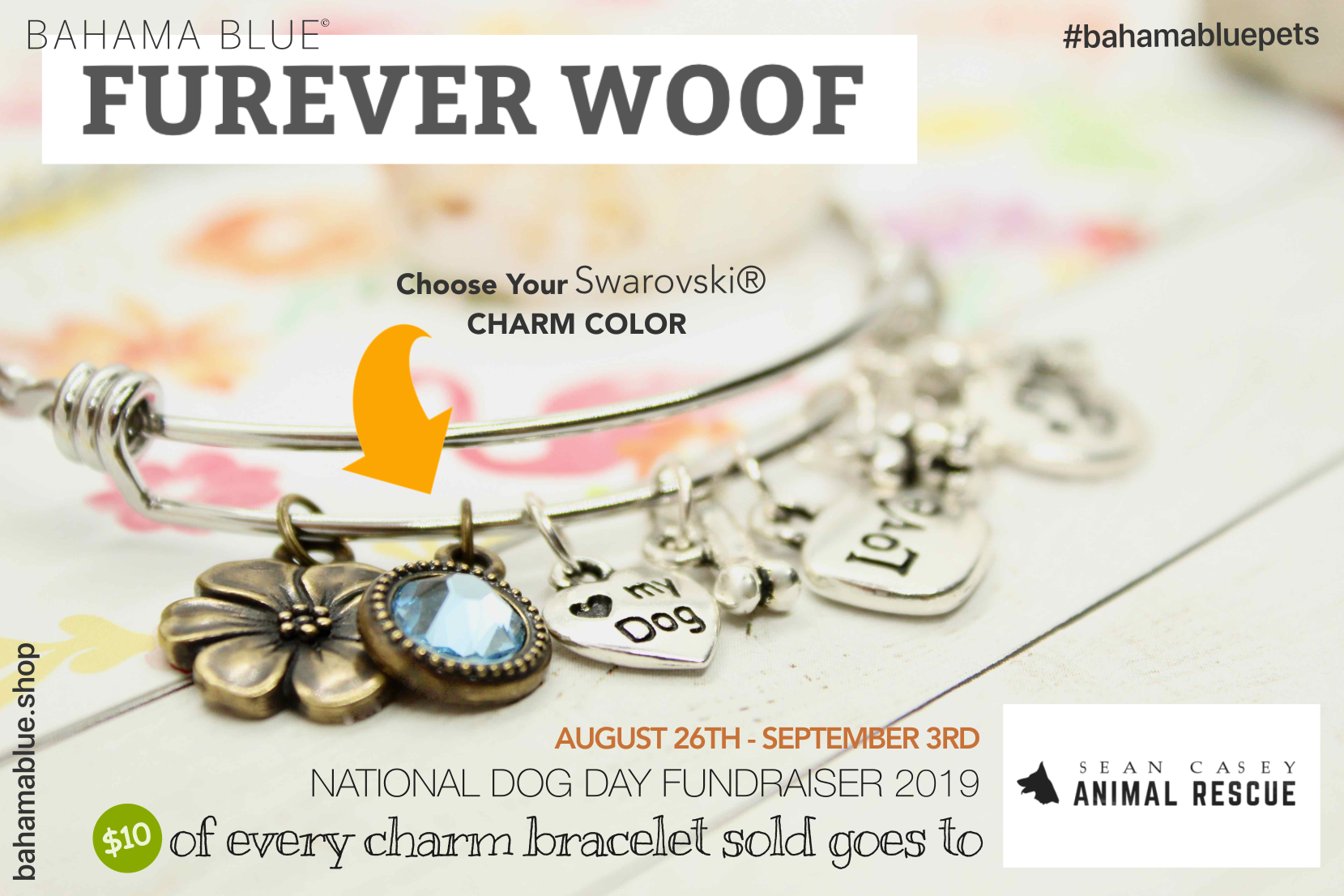 Bahama Blue Jewelry Fundraiser for National Dog Day! 8/26-9/3/19