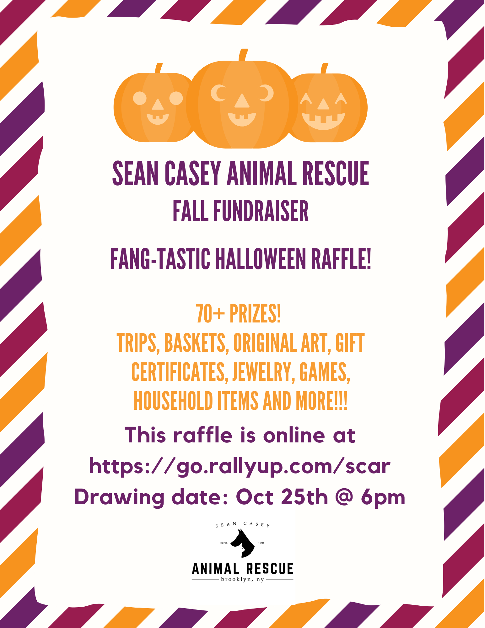 Halloweeen Raffle Sign SCAR's Fang-tastic Halloween Raffle!!! Drawing Sunday, October 25 ...