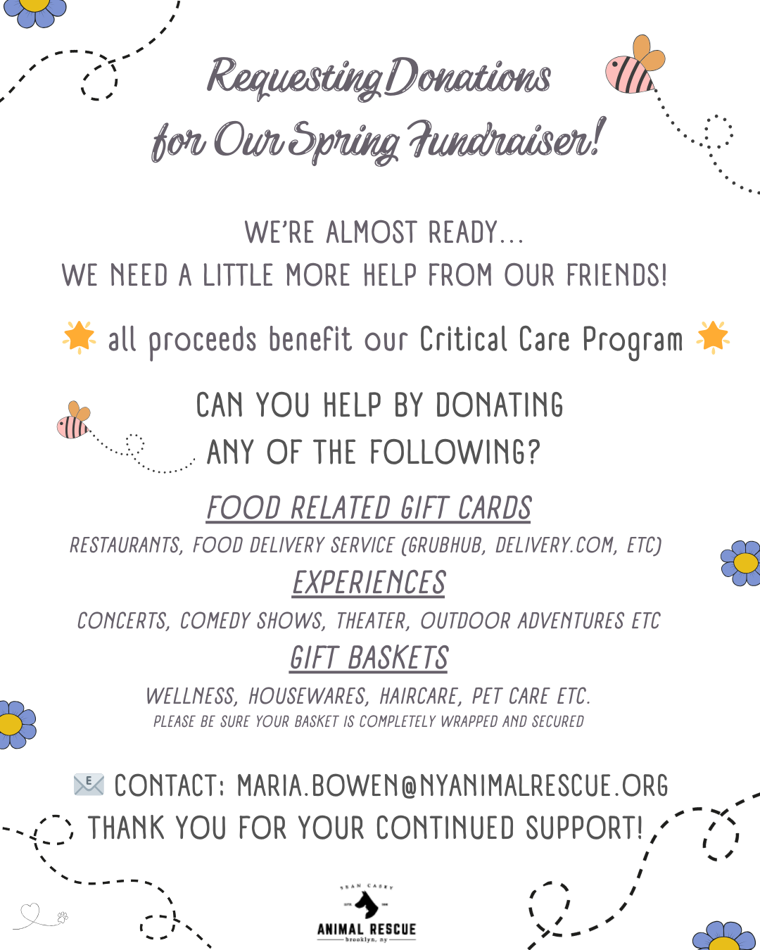 Getting Ready for Our Spring Fundraiser!