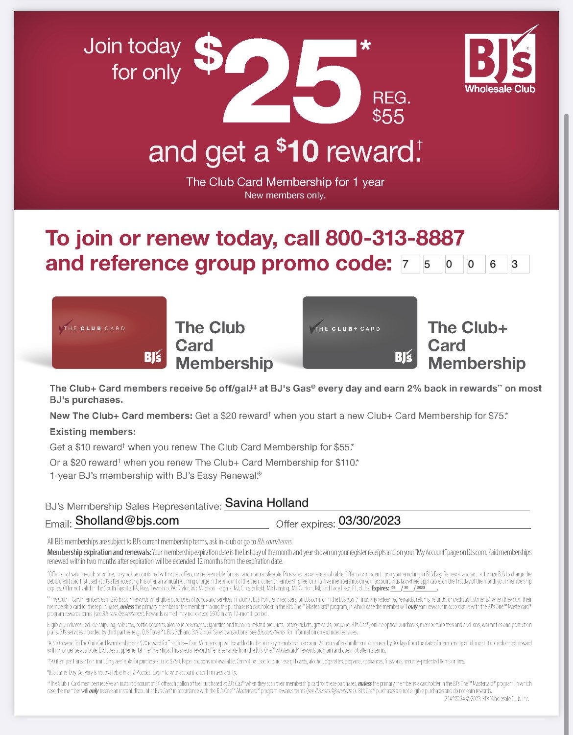 BJ's Club for a Cause: Join or Renew by 3/30/23 for $25 and up to