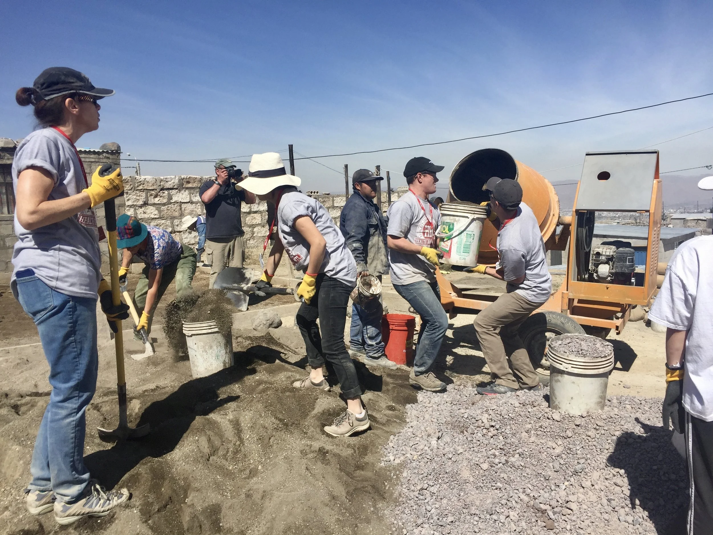 Mixing concrete for pre-fab home foundation