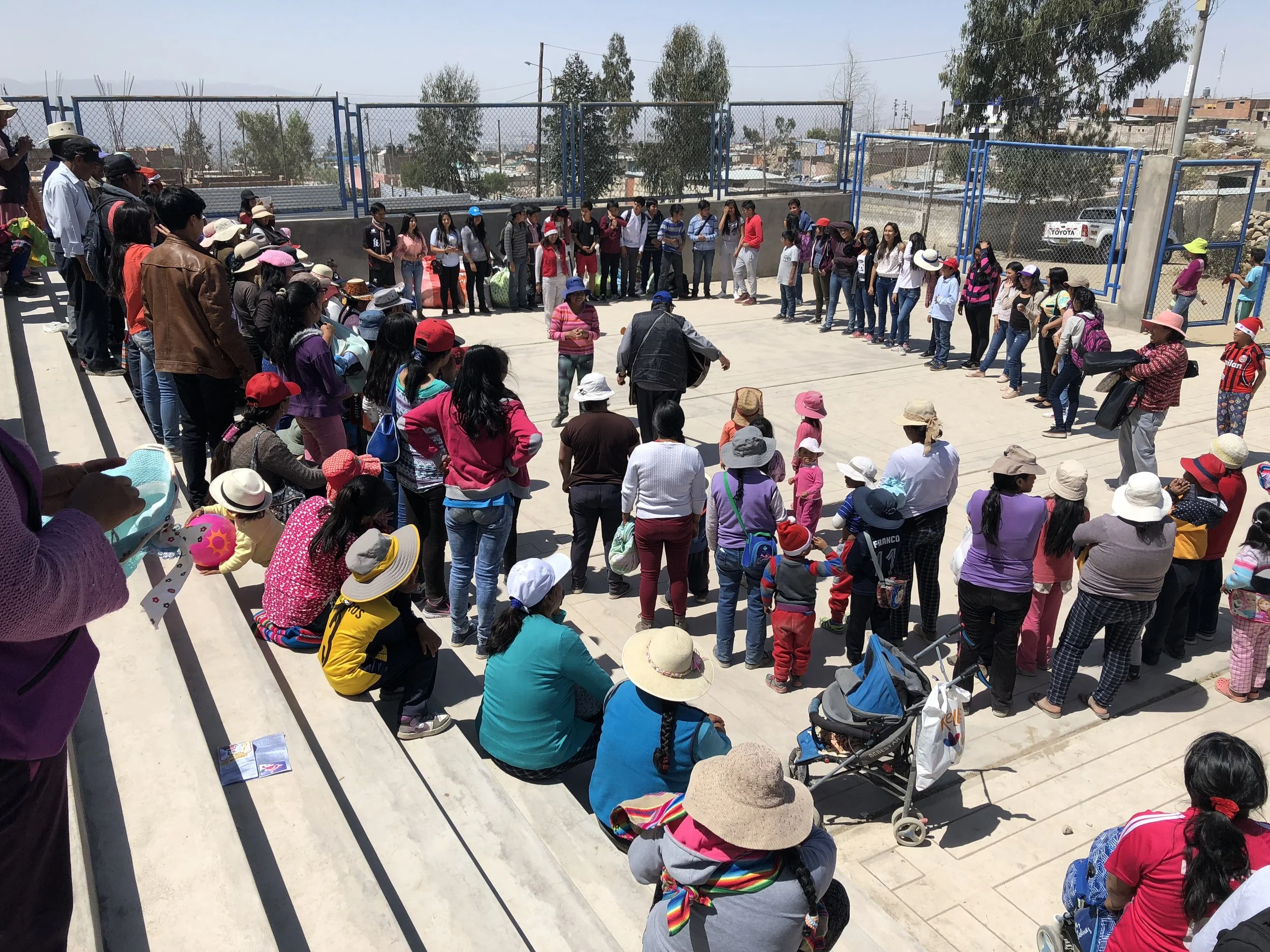 Christmas activity in one of the settlements