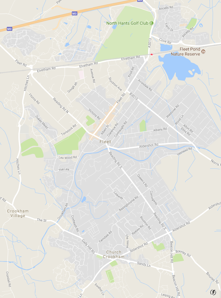 Fleet & Church Crookham map