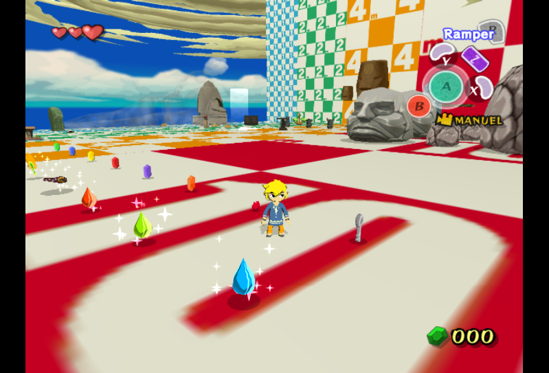 A secret debug level full of different objects in The Legend of Zelda: The Wind Waker