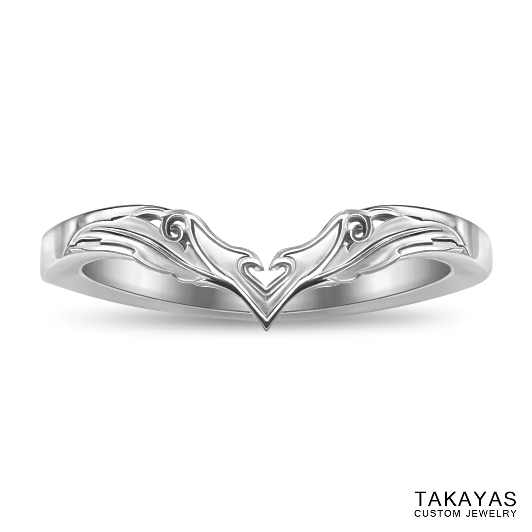 Photograph of the finished Legolas inspired ring for Kristen.
