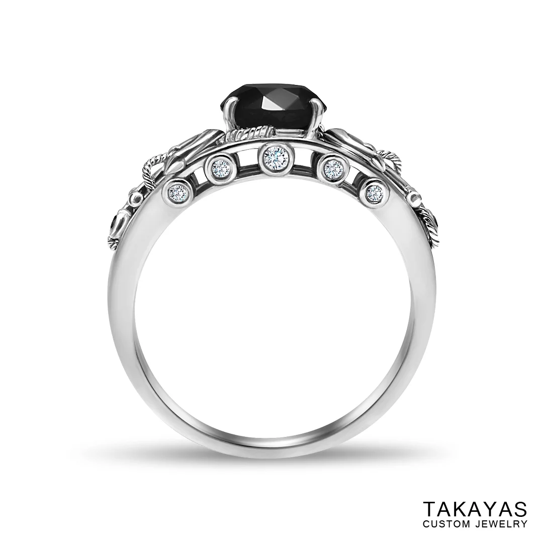 photograph of finished ring – front view