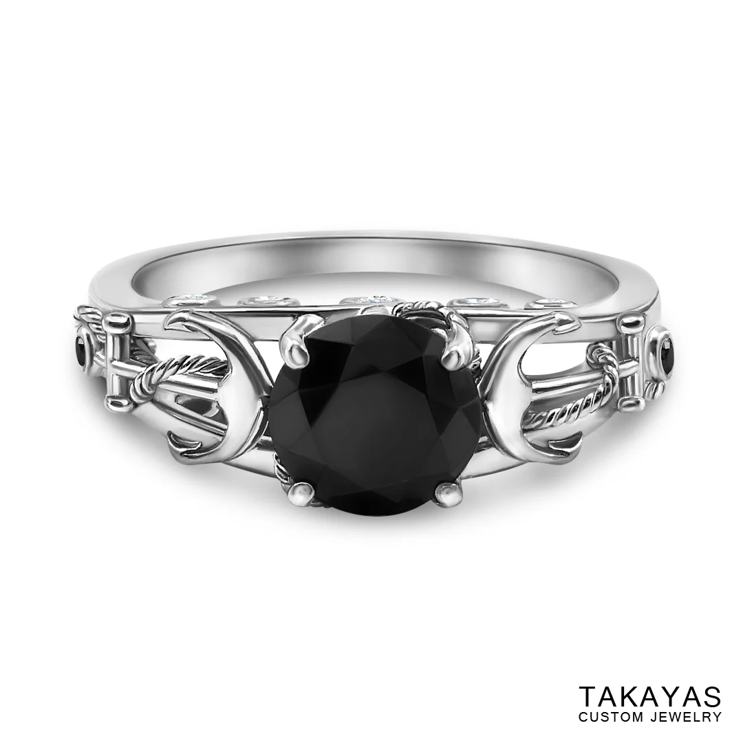 photograph of finished ring – top view