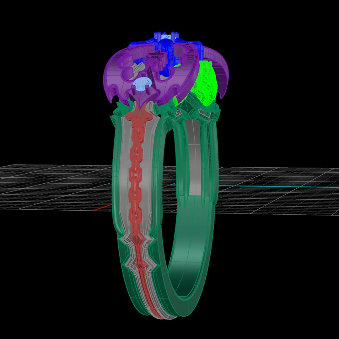 CAD wire frame rendering of Jefferson’s ring