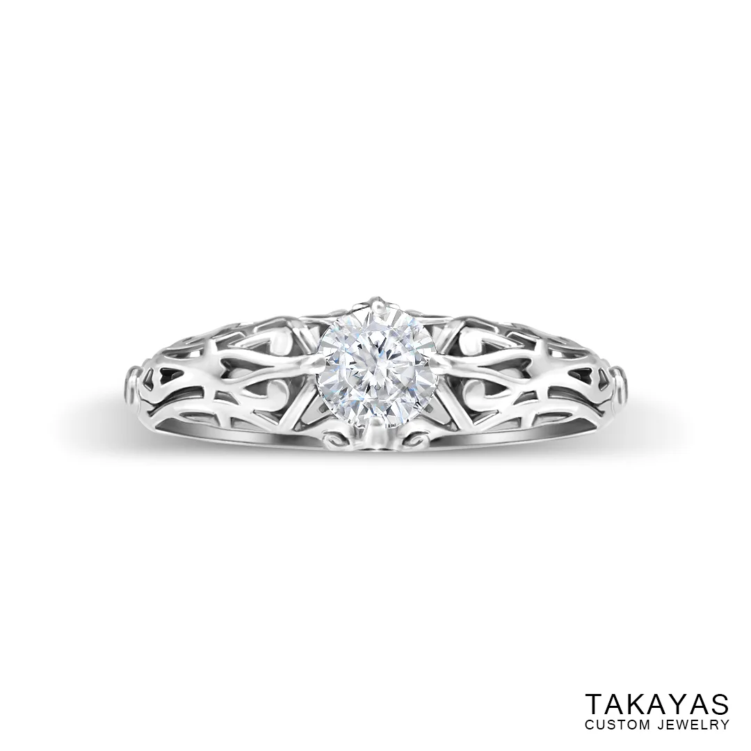 photograph of finished ring – top view