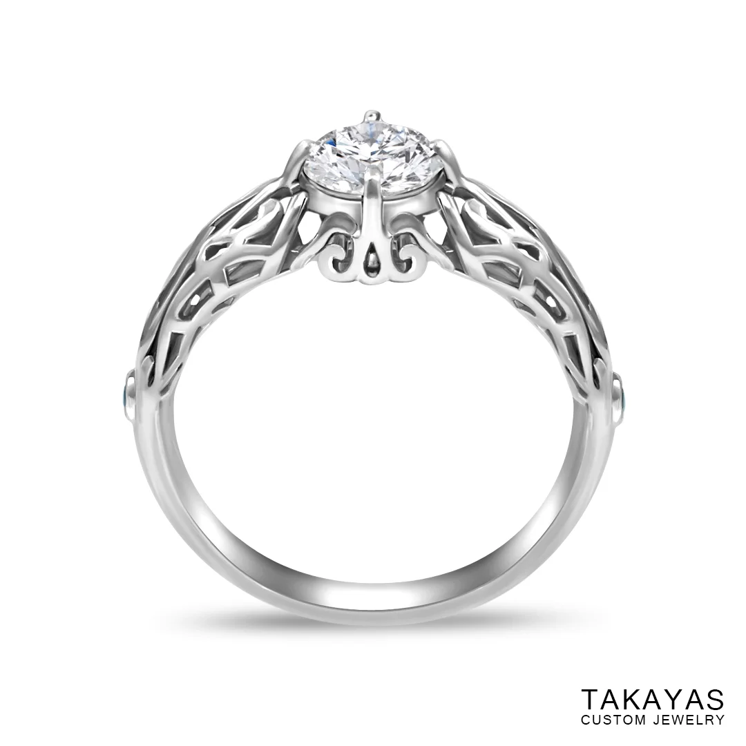photograph of finished ring – front view