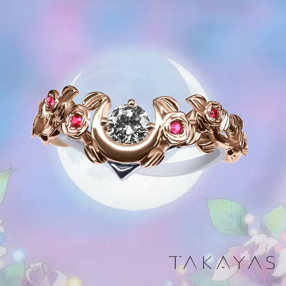 Tritone Sailor Moon Inspired Engagement Ring | Takayas Custom Jewelry