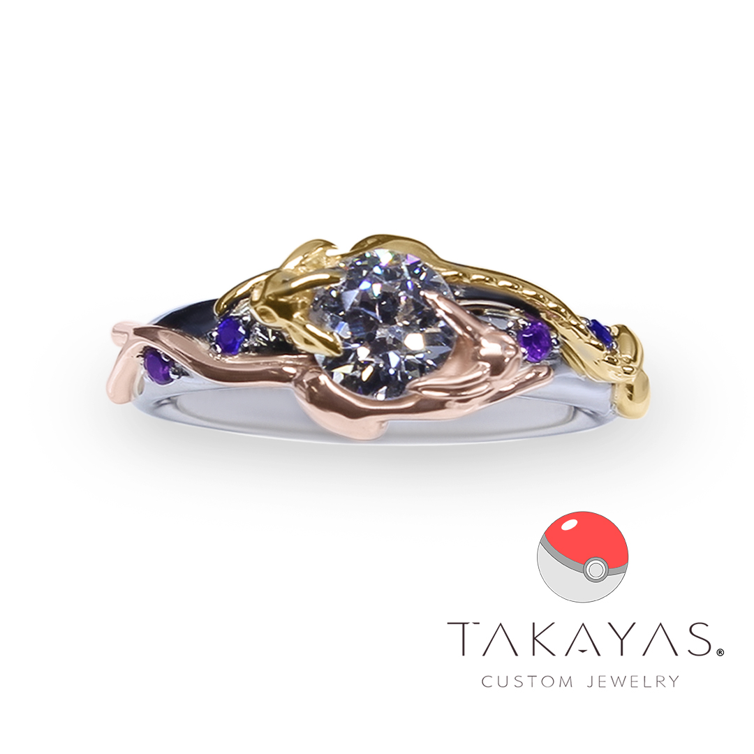Pokemon Eeveelution Inspired Engagement Ring Takayas Custom Jewelry
