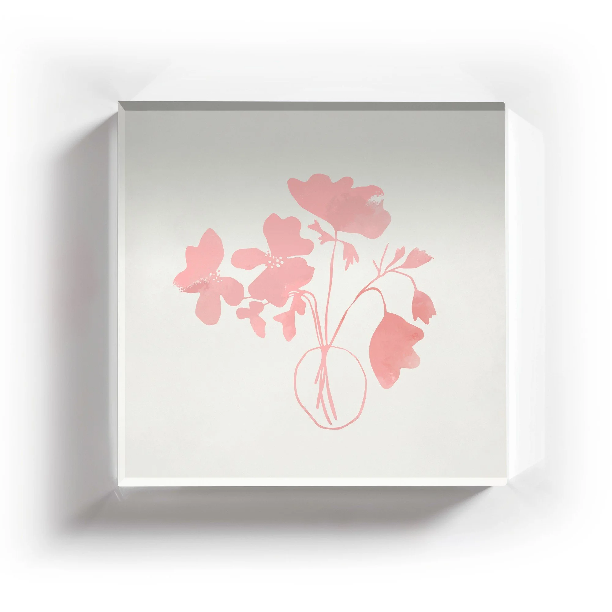 Floral acrylic coaster featuring a lively cluster of blooms in soft, colorful tones.
