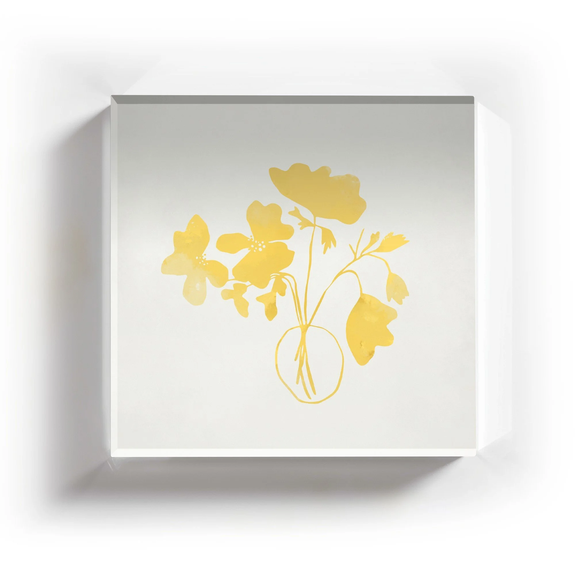 ALT Text:  Simple bloom acrylic coaster featuring a clean, minimal floral design.