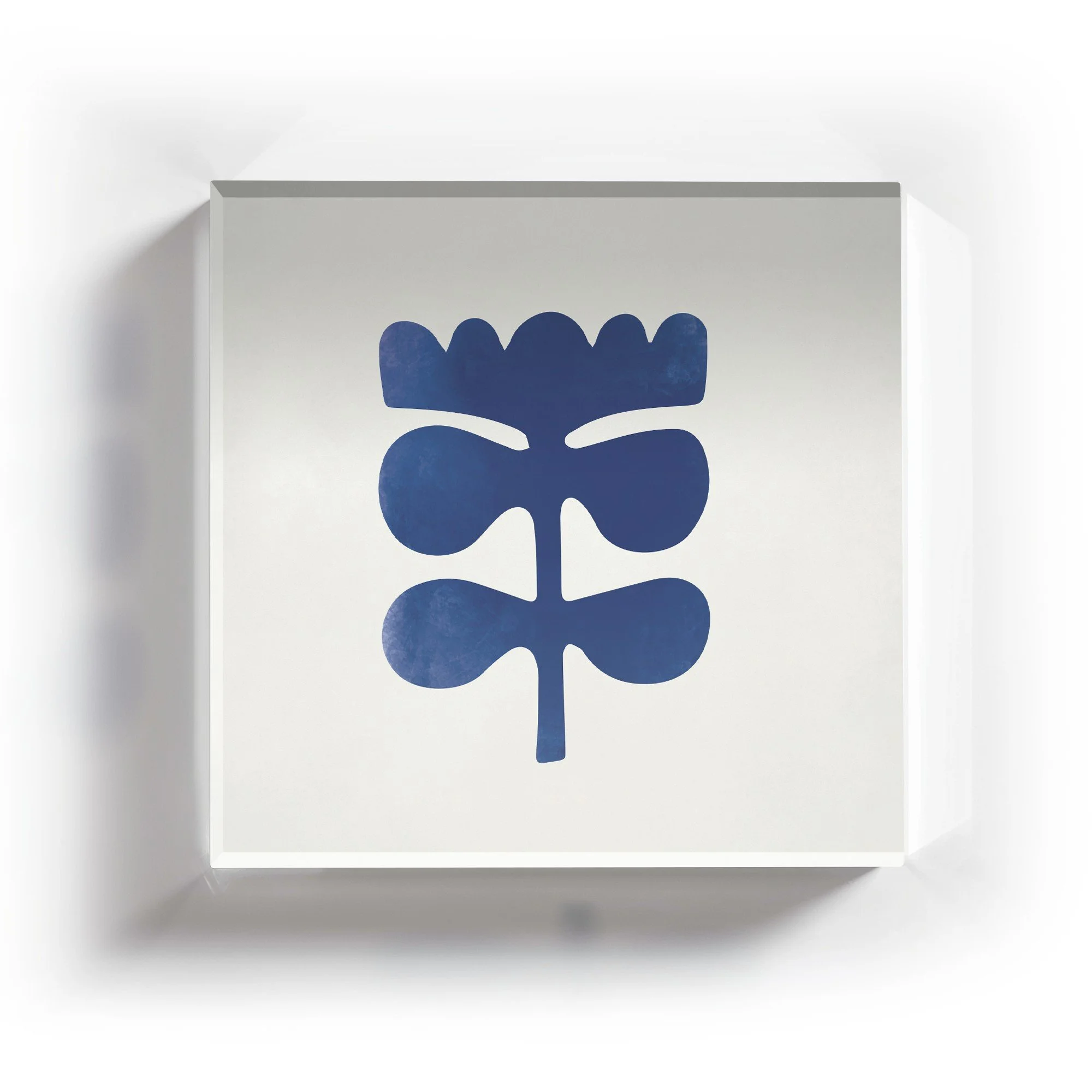 ALT Text:  Acrylic coaster featuring dreamy blue botanicals inspired by serene water tones.