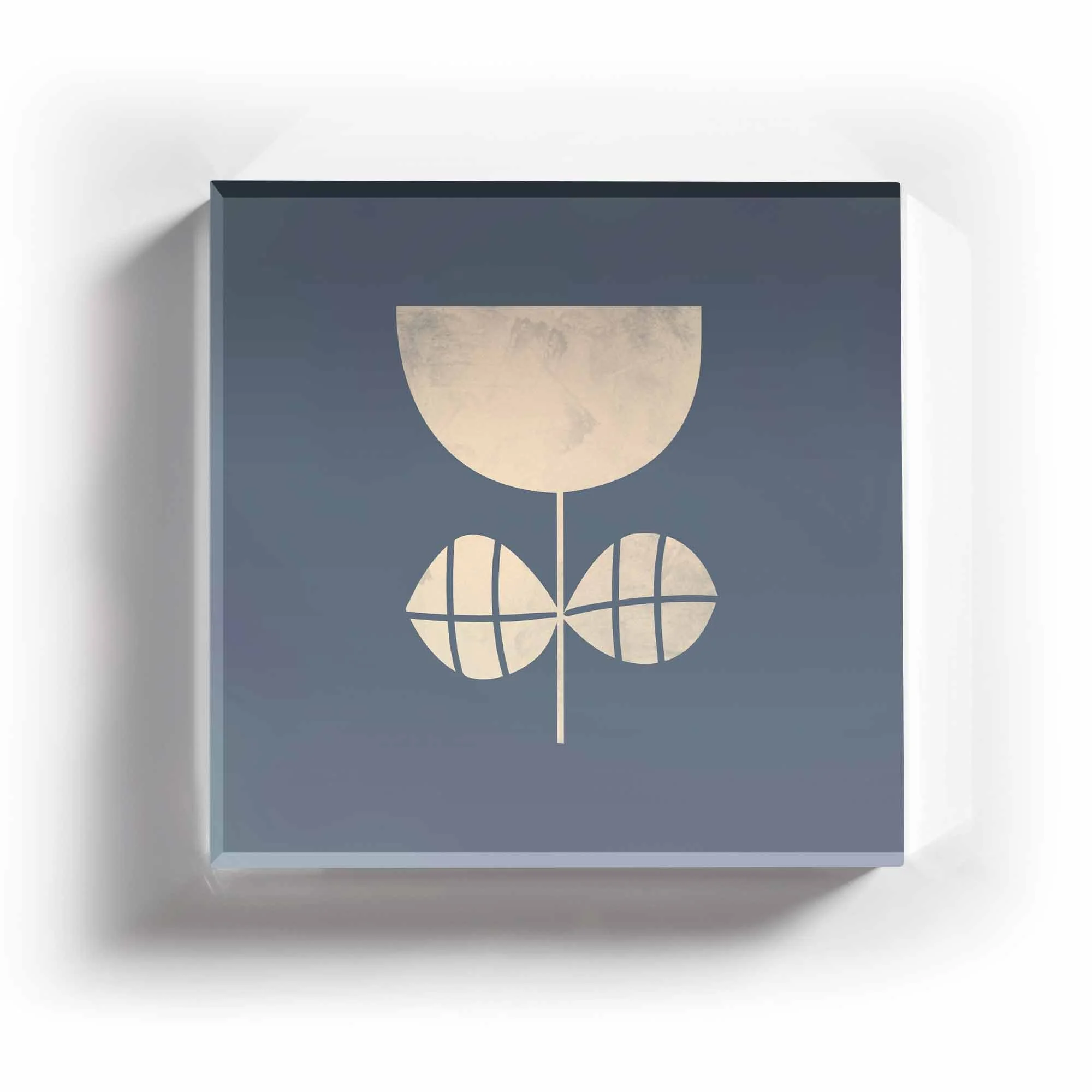 Acrylic coaster showcasing elegant florals on a moody, dark-toned backdrop.