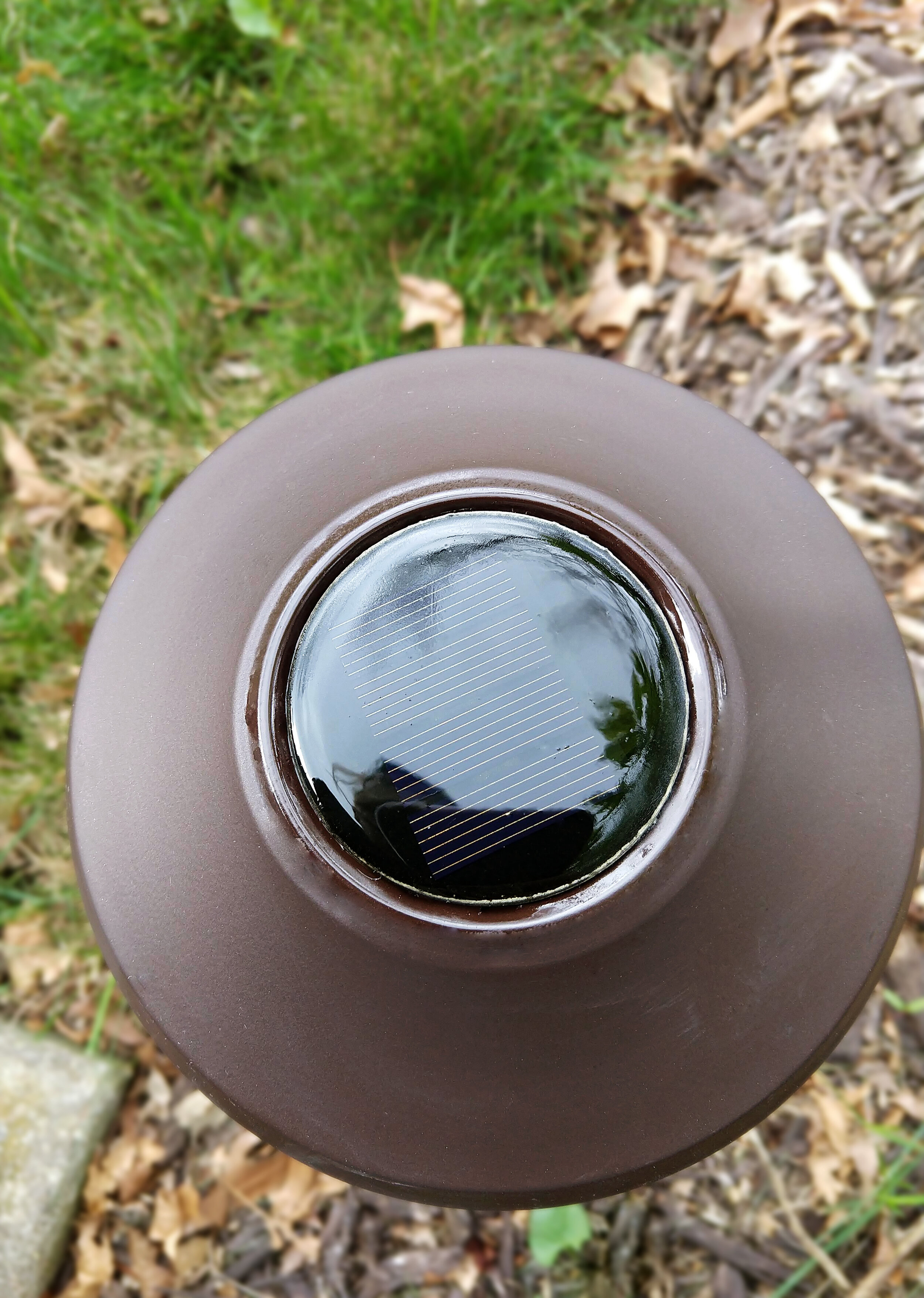 Pictured Above: Solar Light “After” with 3 coats of Rustoleum Clearcoat sealant!
