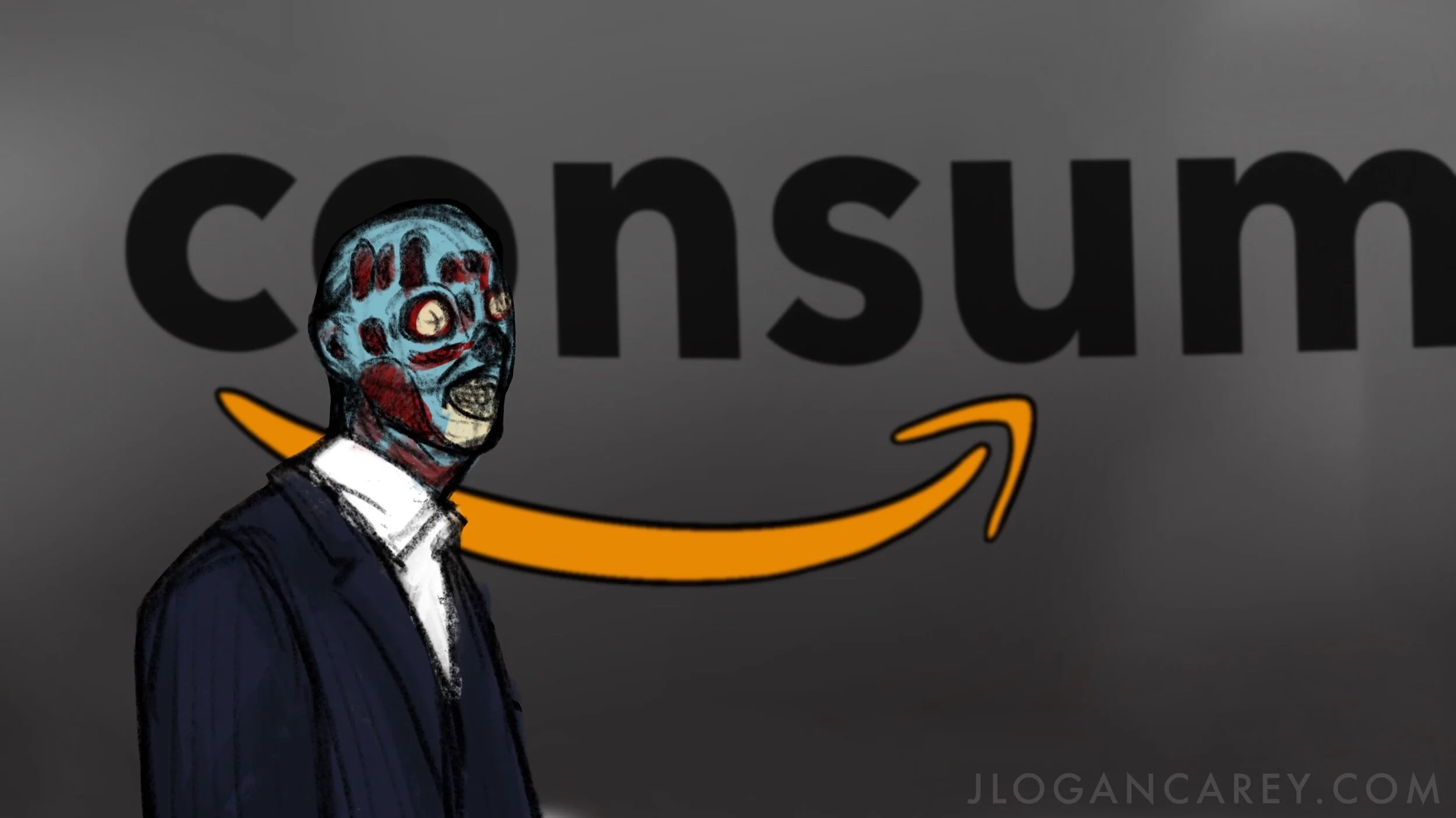My take on Jeff Bezos and Amazon in the They Live universe.