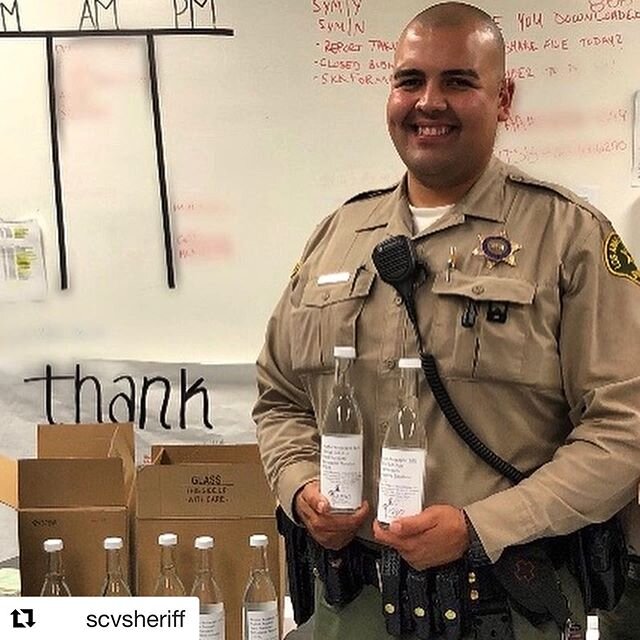 #Repost @scvsheriff
・・・
Special delivery from Azeo Distillery and Wine Cowboys! Their team in Paso Robles has been busy distilling and producing high proof alcohol for hand sanitizer. They are not making it to sell, but rather to donate to first resp