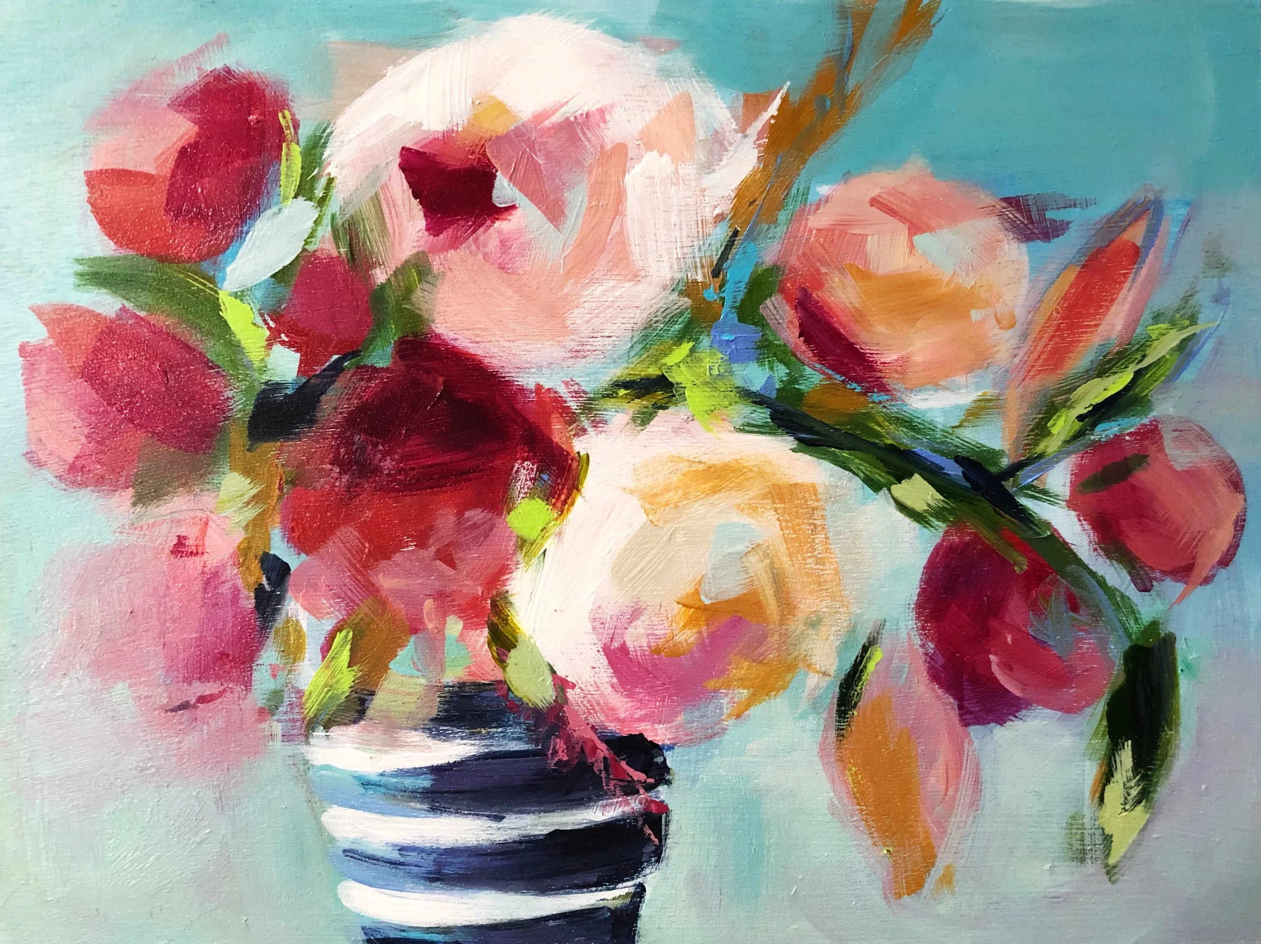 WINTER FLOWERS I, 9"X12"