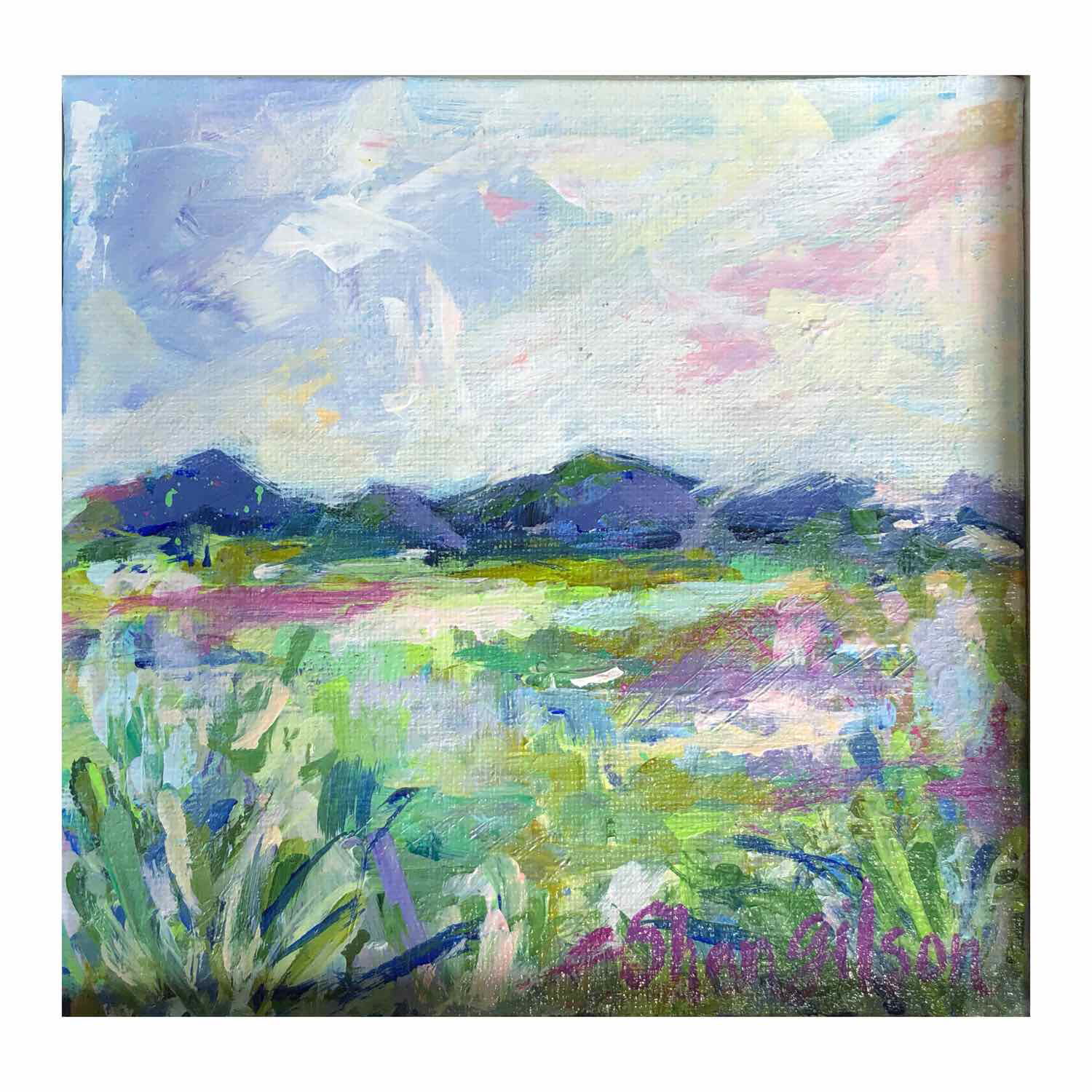 Mountain View, 6"X6", FRAMED