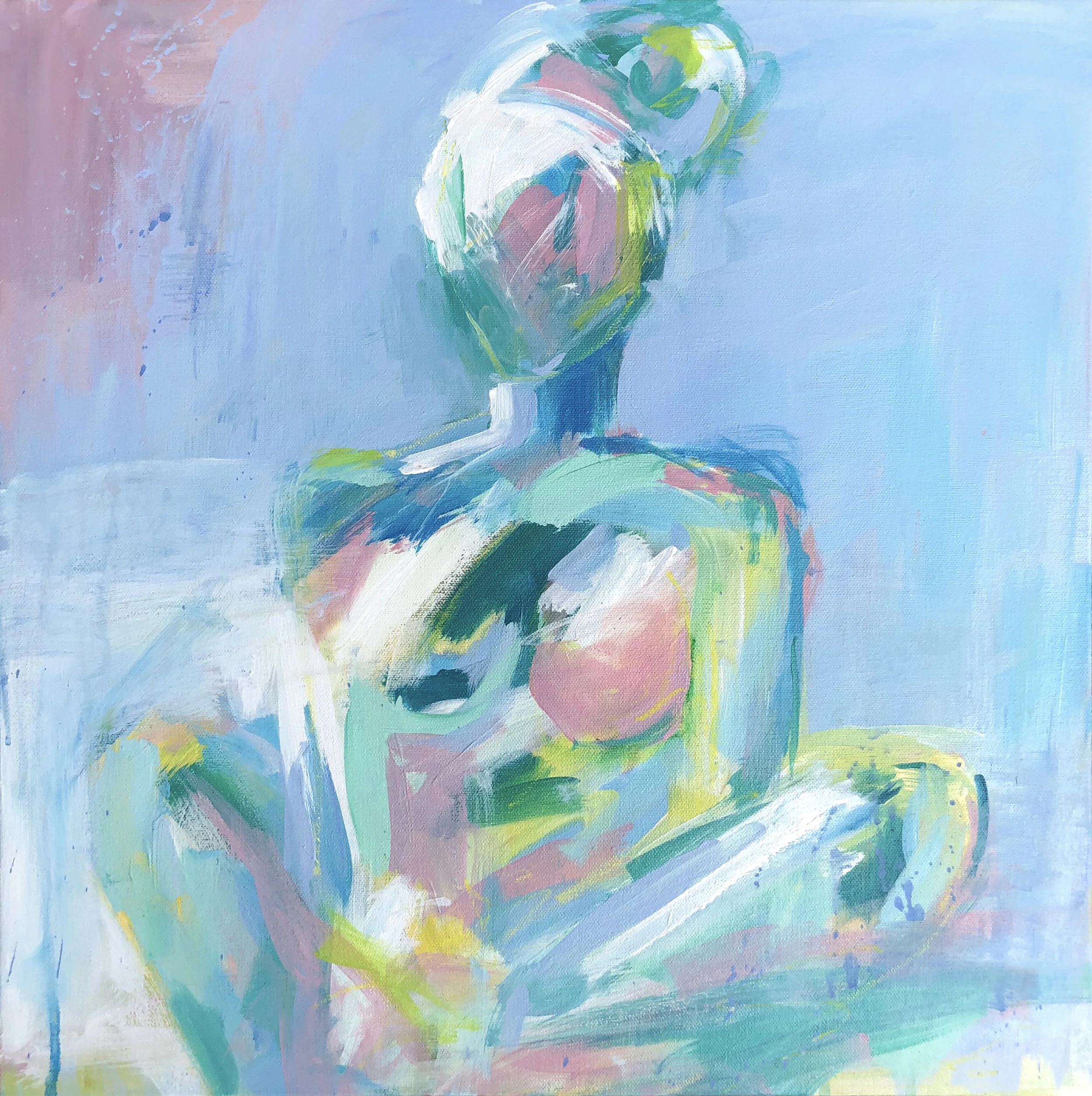 PATIENT IN BLUE, 20"X20"