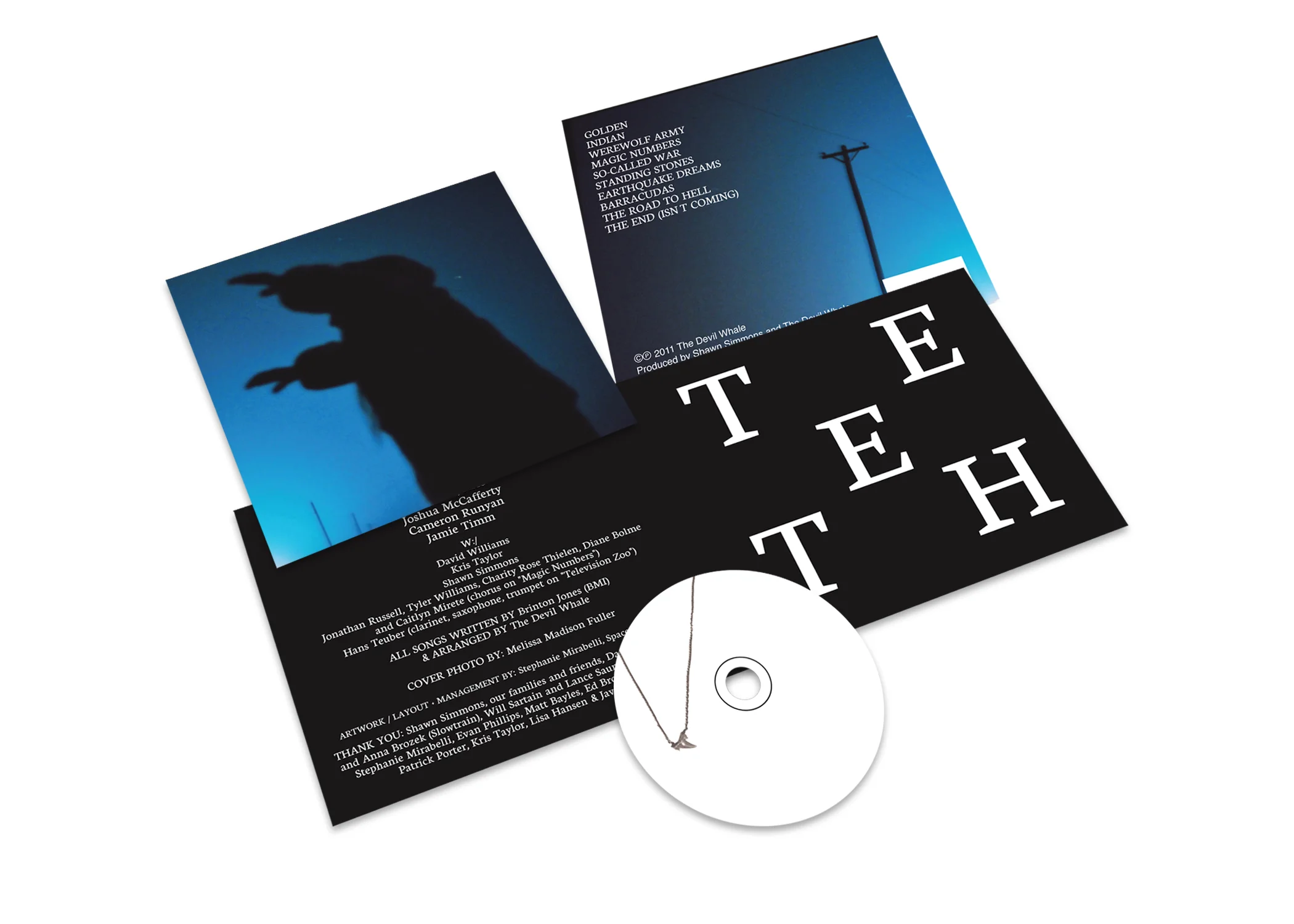 The Devil Whale Teeth CD Package | Layout and Concept. Photo by Melissa Madison Fuller.
