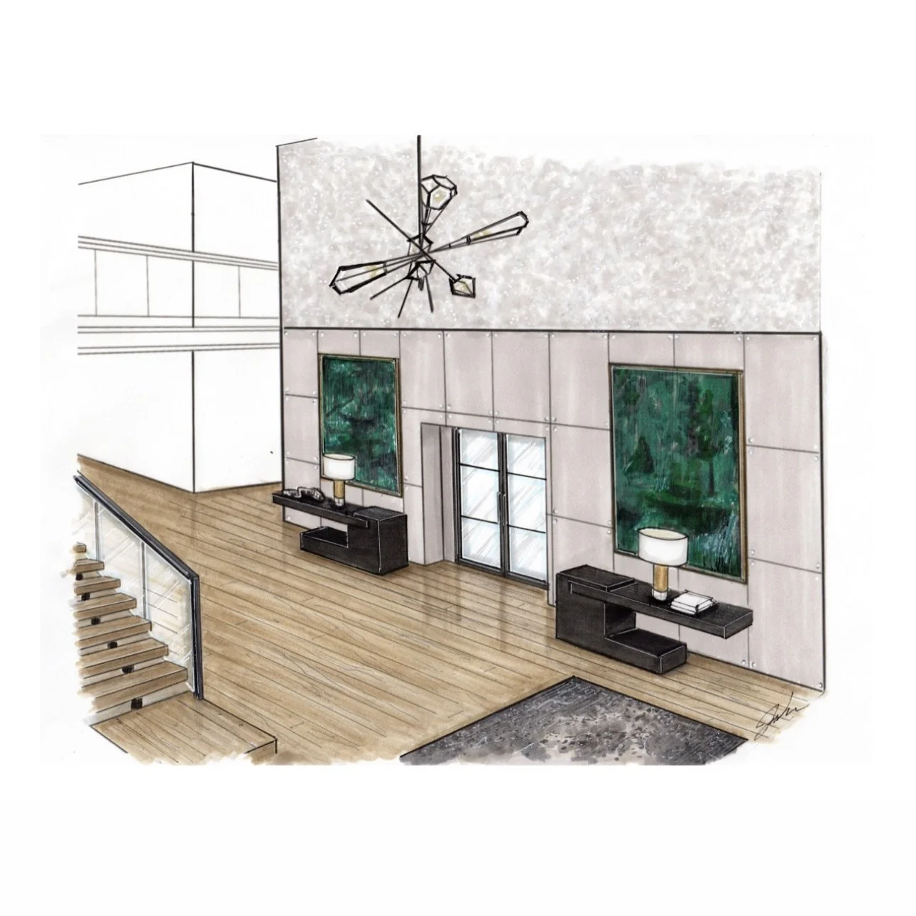 From Concept to Completion ✨

What starts as a vision as a sketch transforms into a thoughtfully designed reality. This modern entryway showcases bold architecture, custom lighting, and curated details that balance artistry with functionality.

Our p