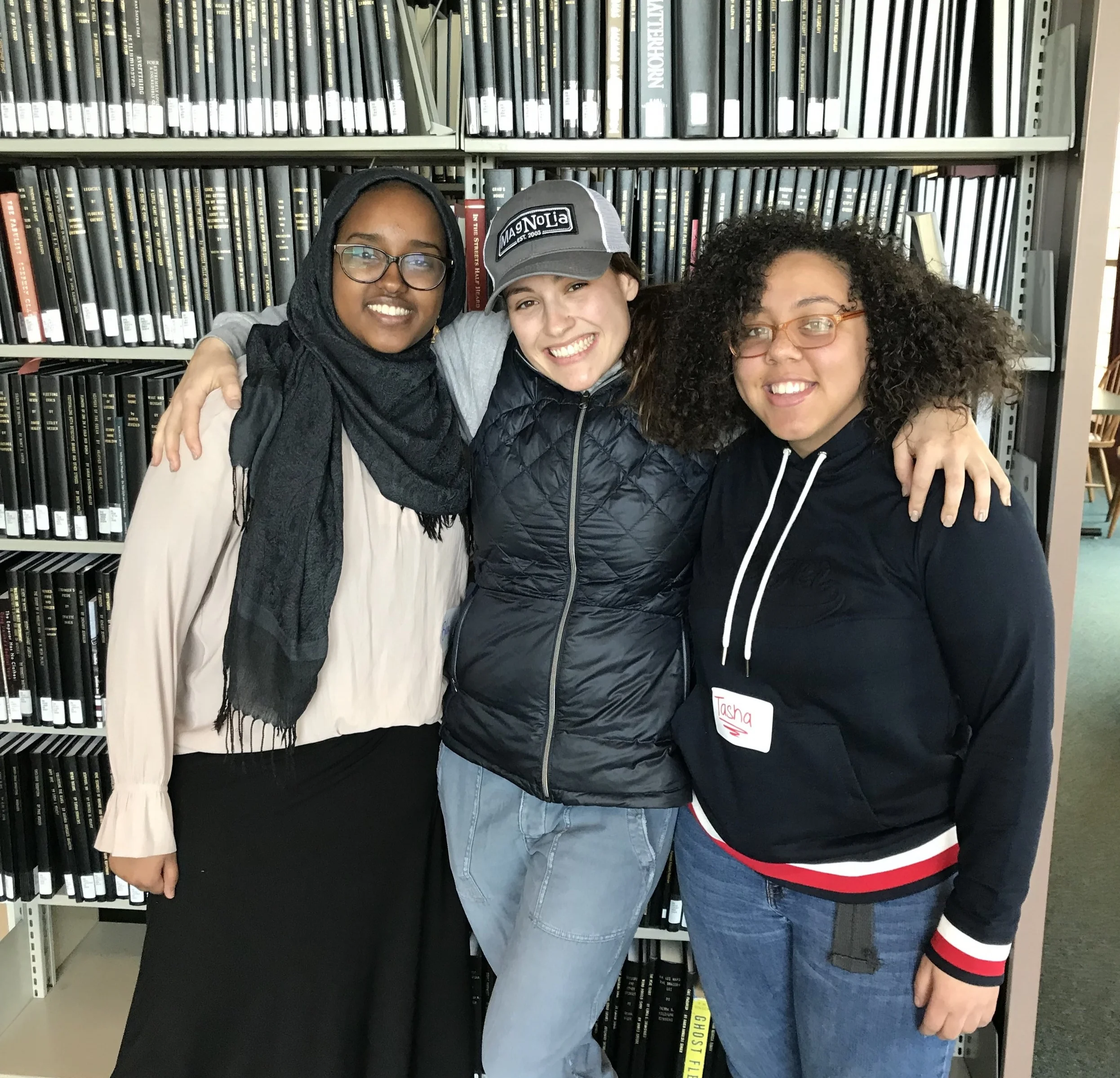 Meg with YEP Student Lead Organizers, Bilan (L) & Tasha (R)
