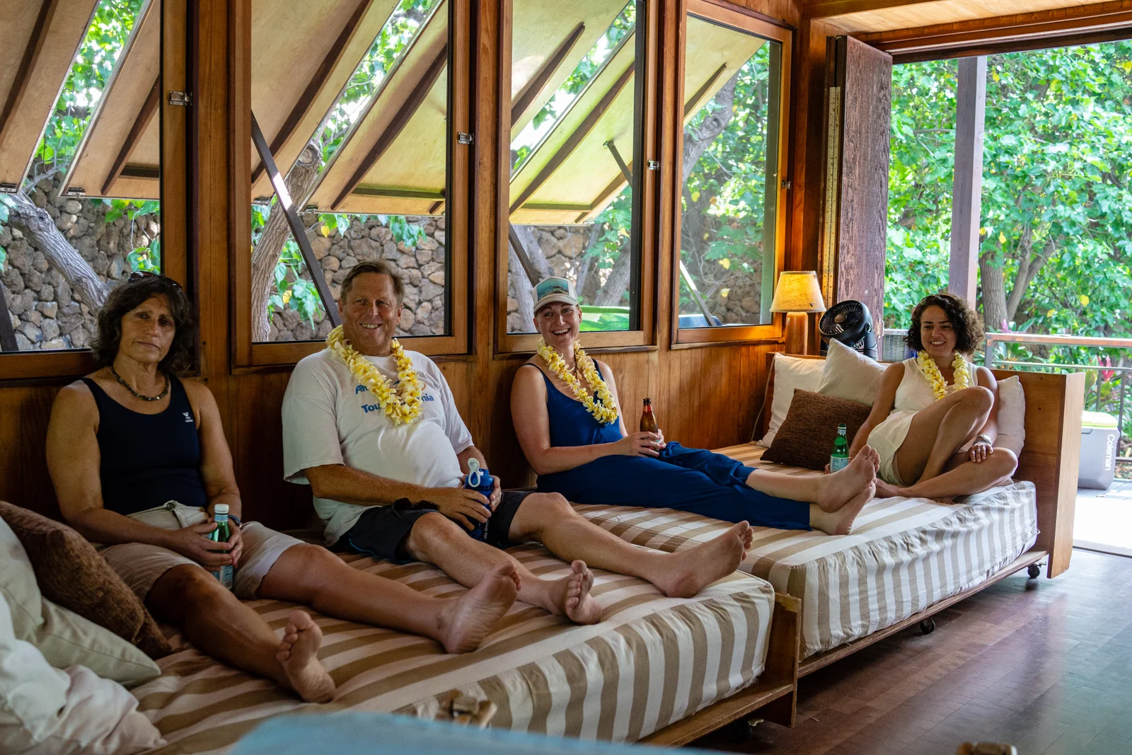 Our guests took quickly to the giant Punee in our lovely open living space.