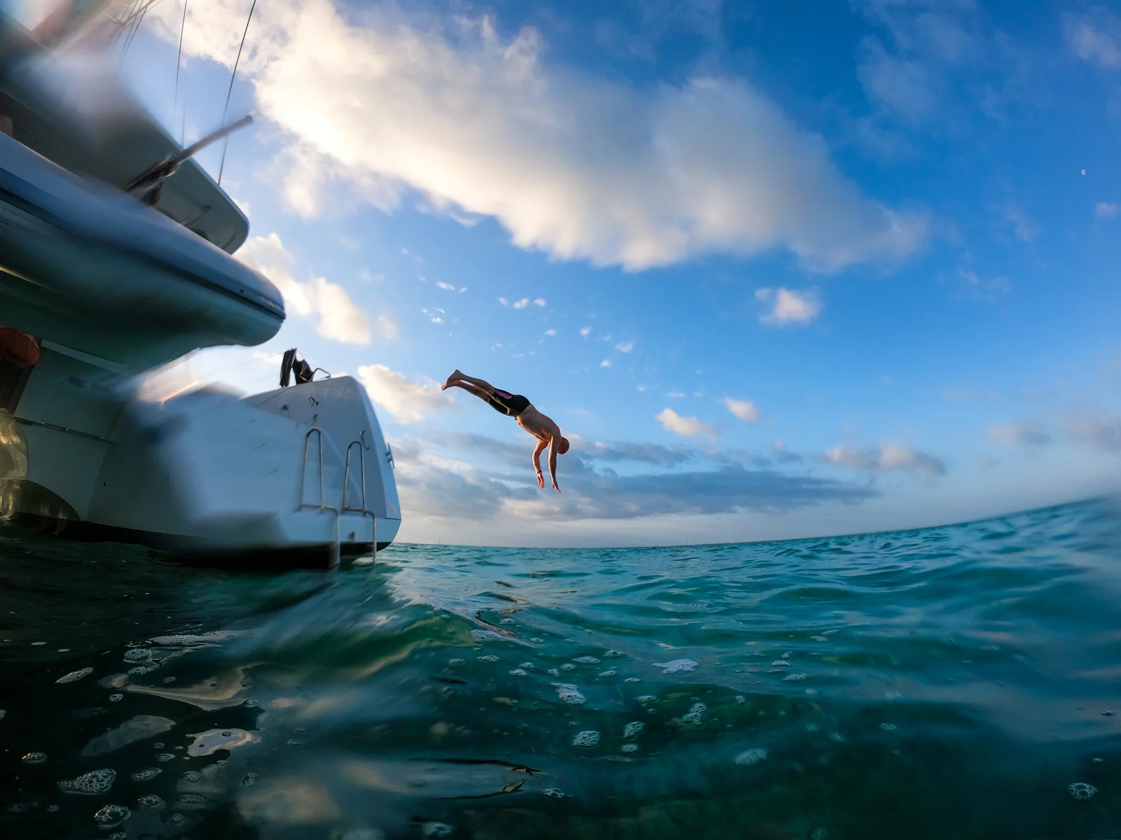 One of a few deck dives by Robert today.