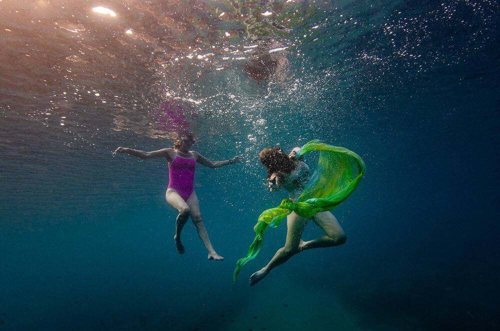 Myssie and Kelly played in the deep for my camera.