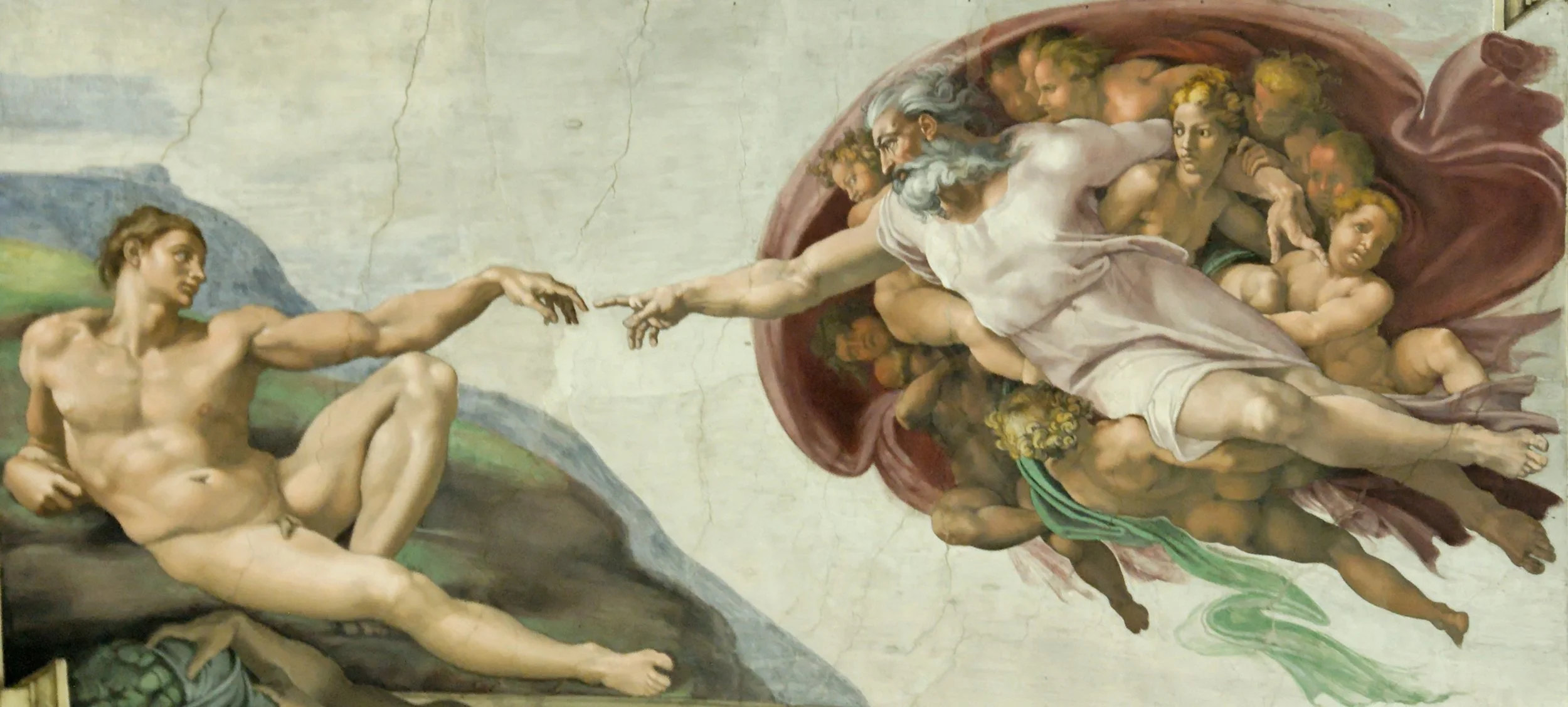 The Creation of Adam by Michelangelo / GOD represents the mind/brain