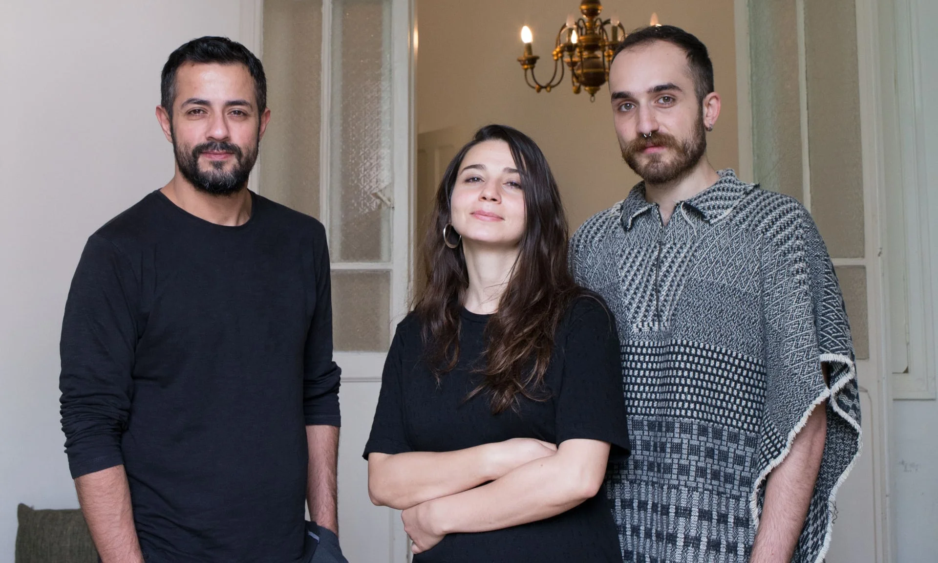 Helem’s three paid staff (from left): Joseph Aoun, Genwa Samhat and Wael Hussein. Helem has been described as an ‘important and necessary LGBTQ oasis in the Middle East and North Africa region’. Photograph: Adib Chowdhury