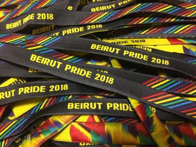 Bracelets distributed by Beirut Pride. Source: Facebook page.