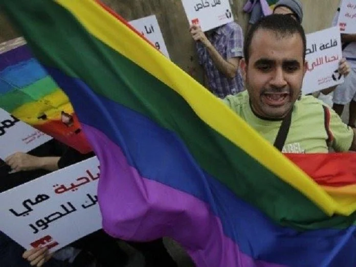 A gay rallyist in Lebanon in 2013. (Times of News image)
