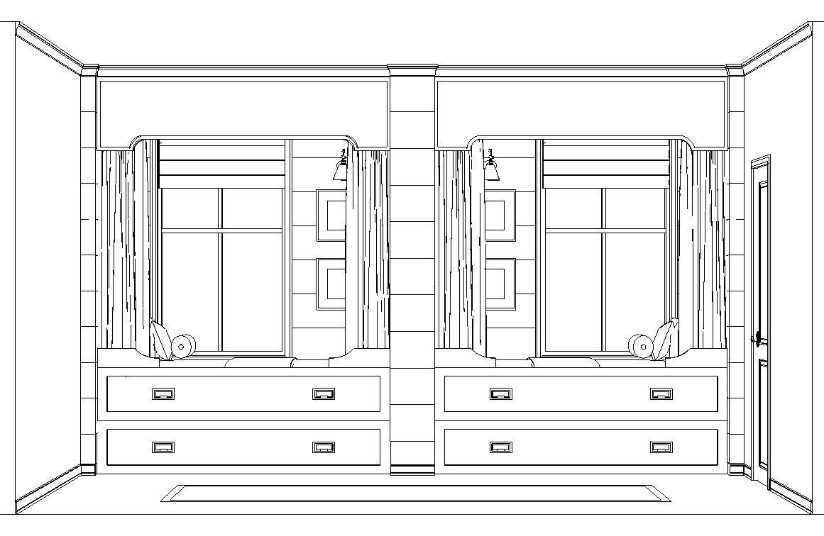 TRUNDLE BED PERSPECTIVE WITH CURTAINS