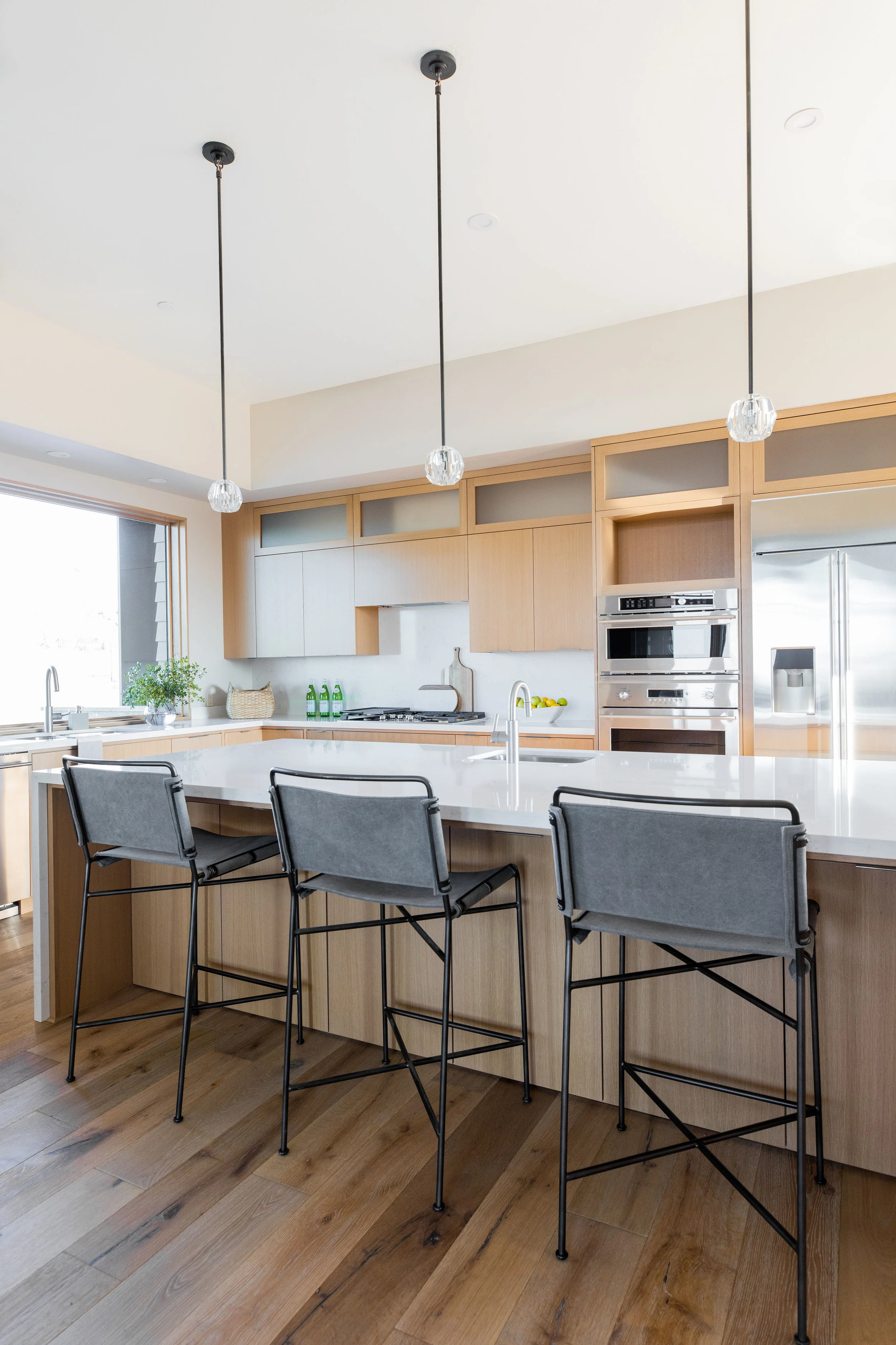 VIEW OF KITCHEN FROM DINING ROOM